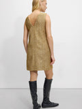 Vestido Corto Con Efecto Brillo