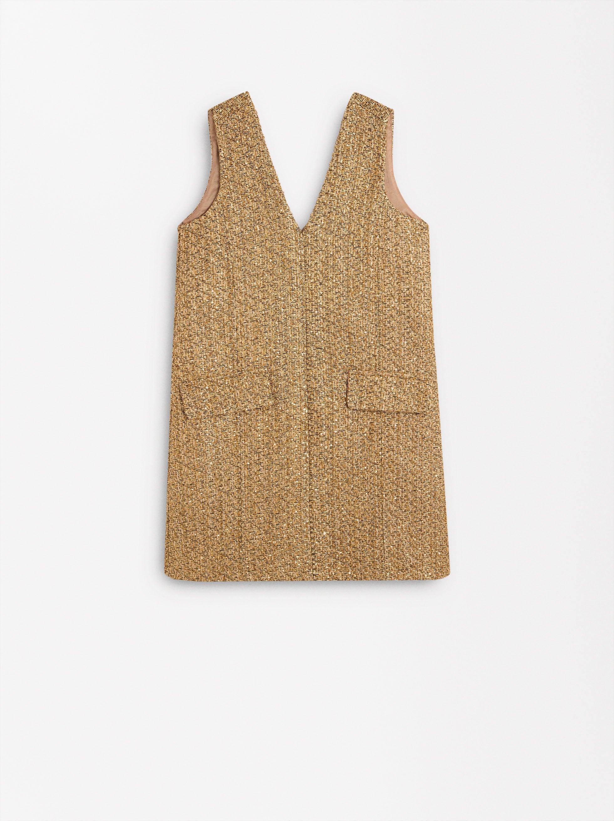 Vestido Corto Con Efecto Brillo