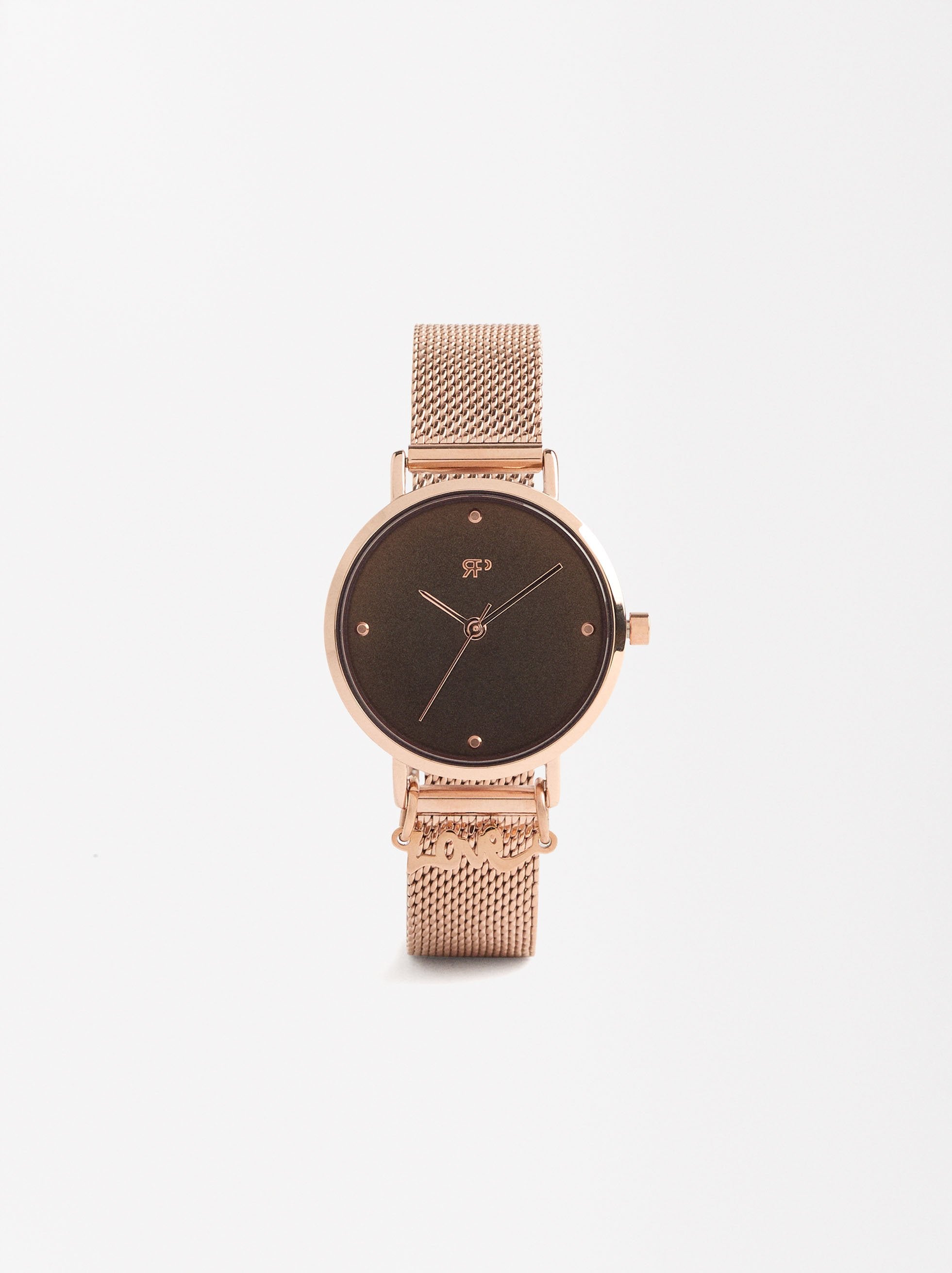 Reloj Pulsera De Acero Inoxidable Con Charm
