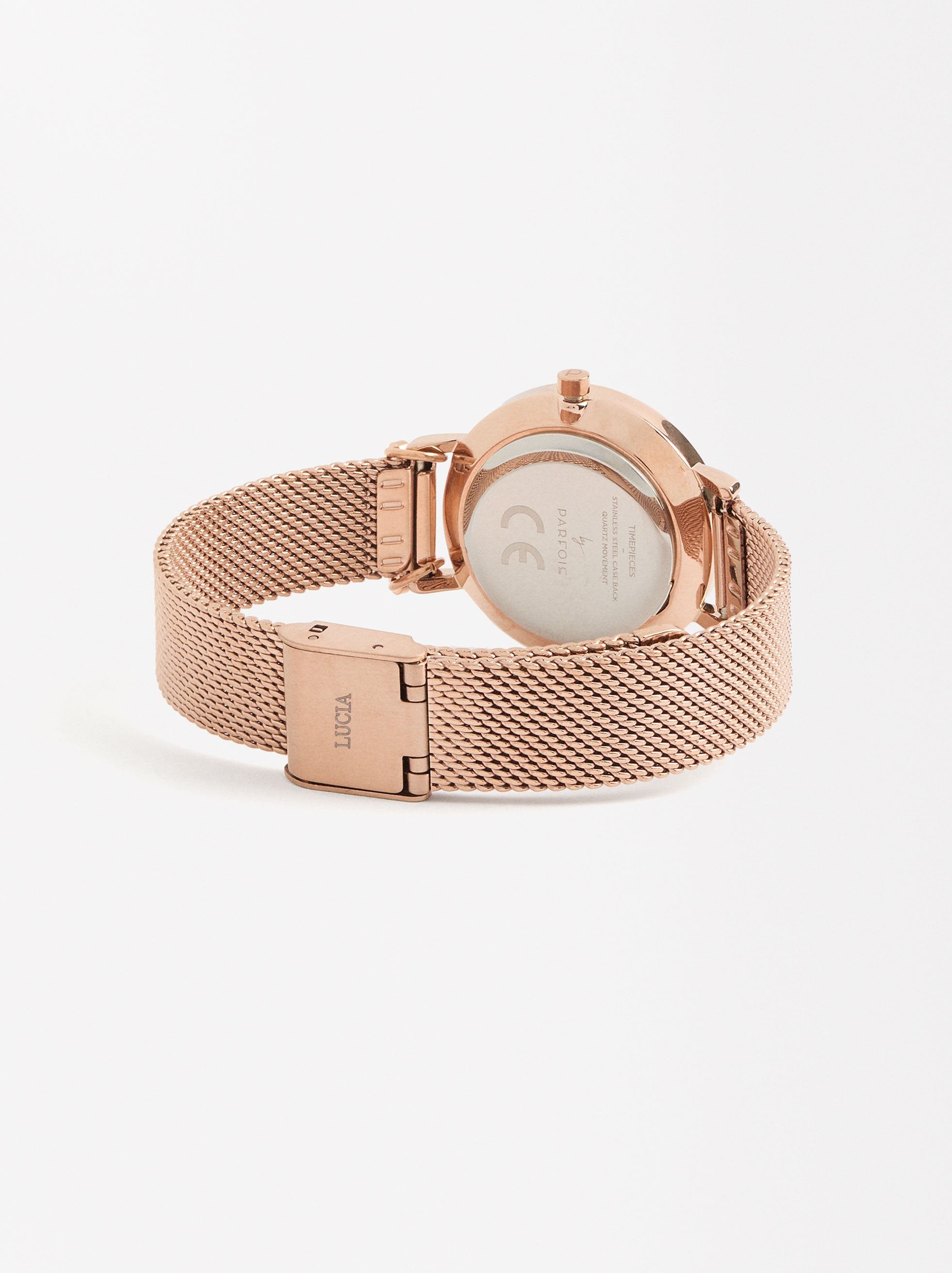 Reloj Pulsera De Acero Inoxidable Con Charm