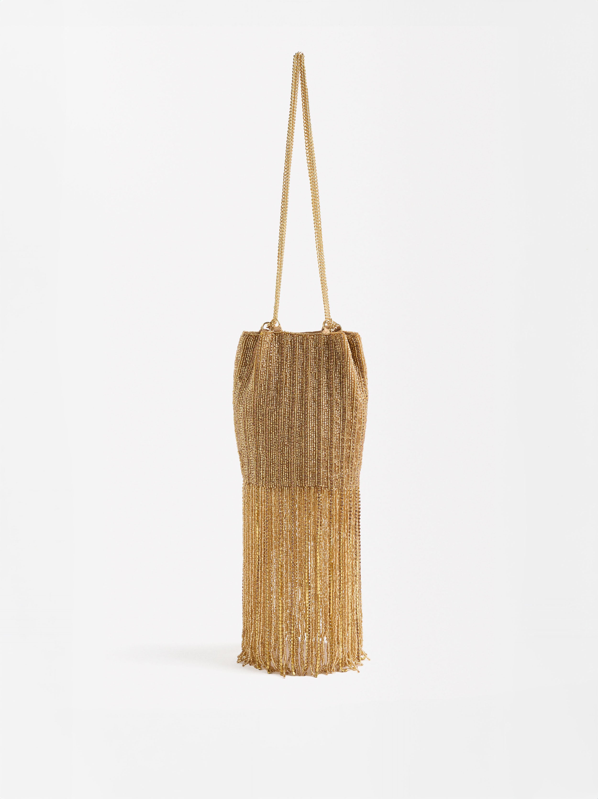 Bolso De Fiesta Con Abalorios Y Flecos