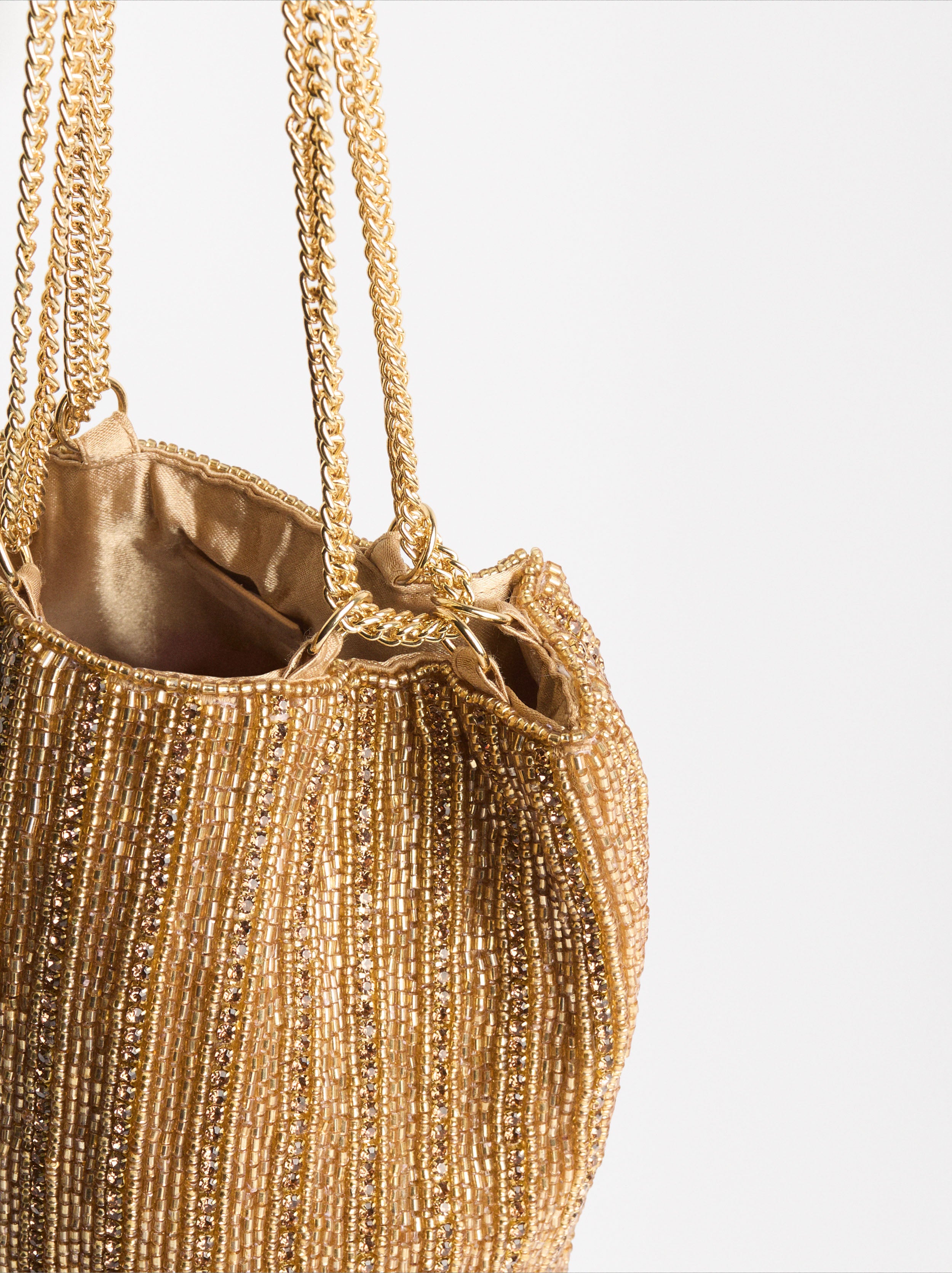 Bolso De Fiesta Con Abalorios Y Flecos