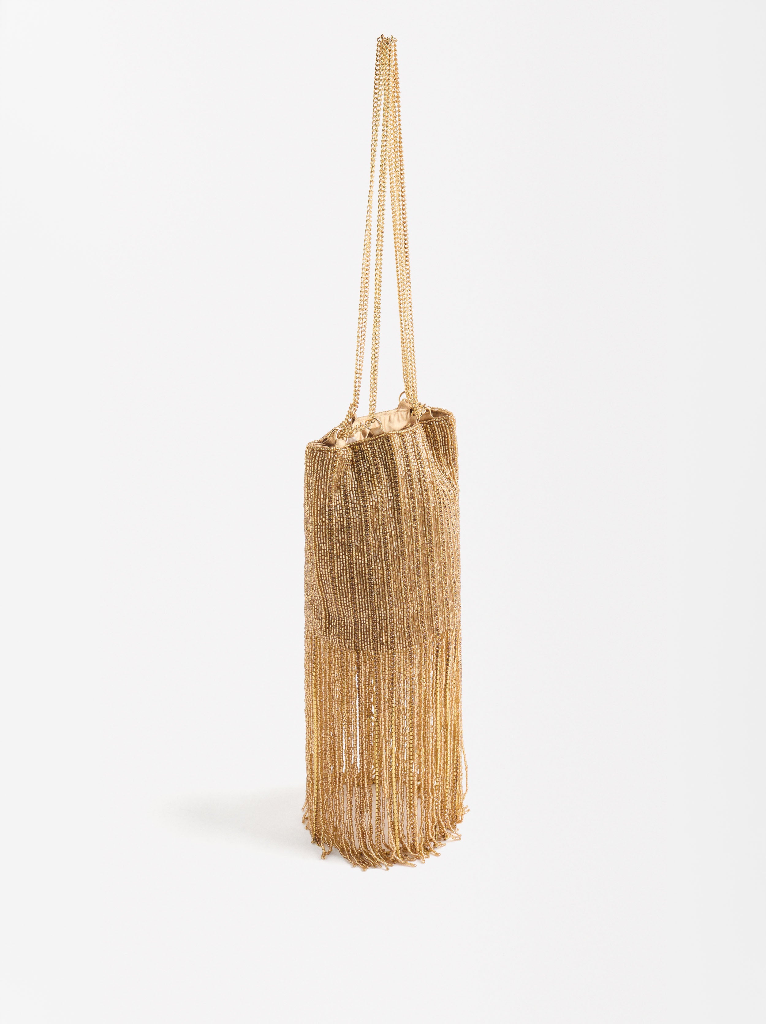 Bolso De Fiesta Con Abalorios Y Flecos
