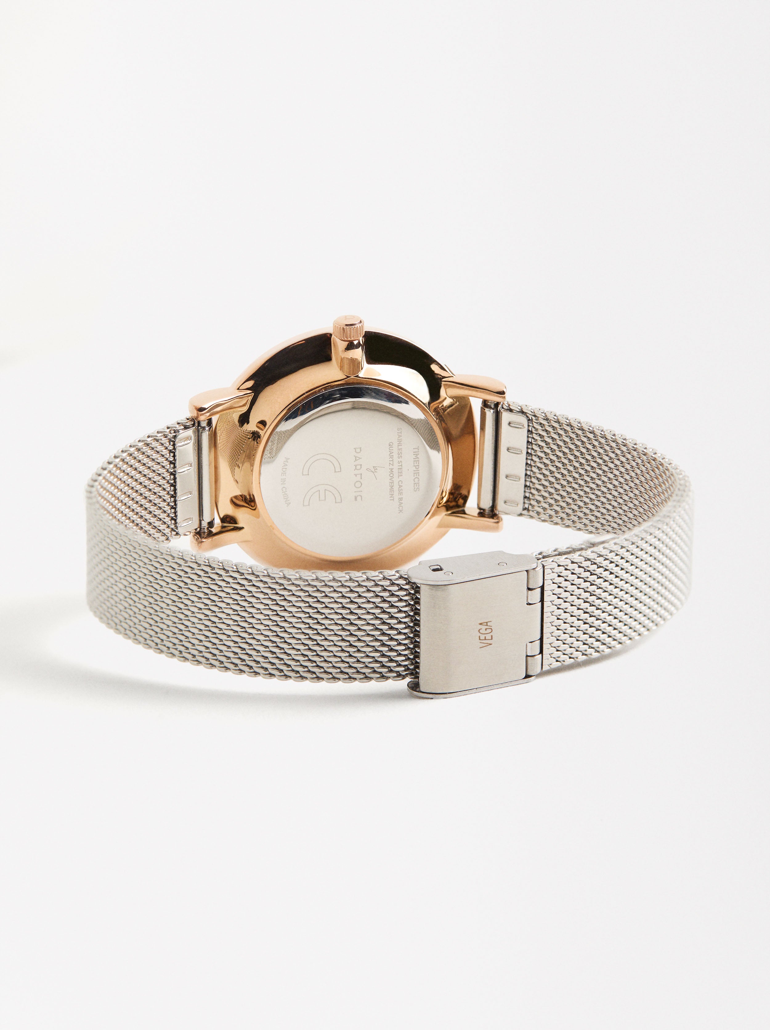 Reloj Pulsera De Malla Metálica De Acero