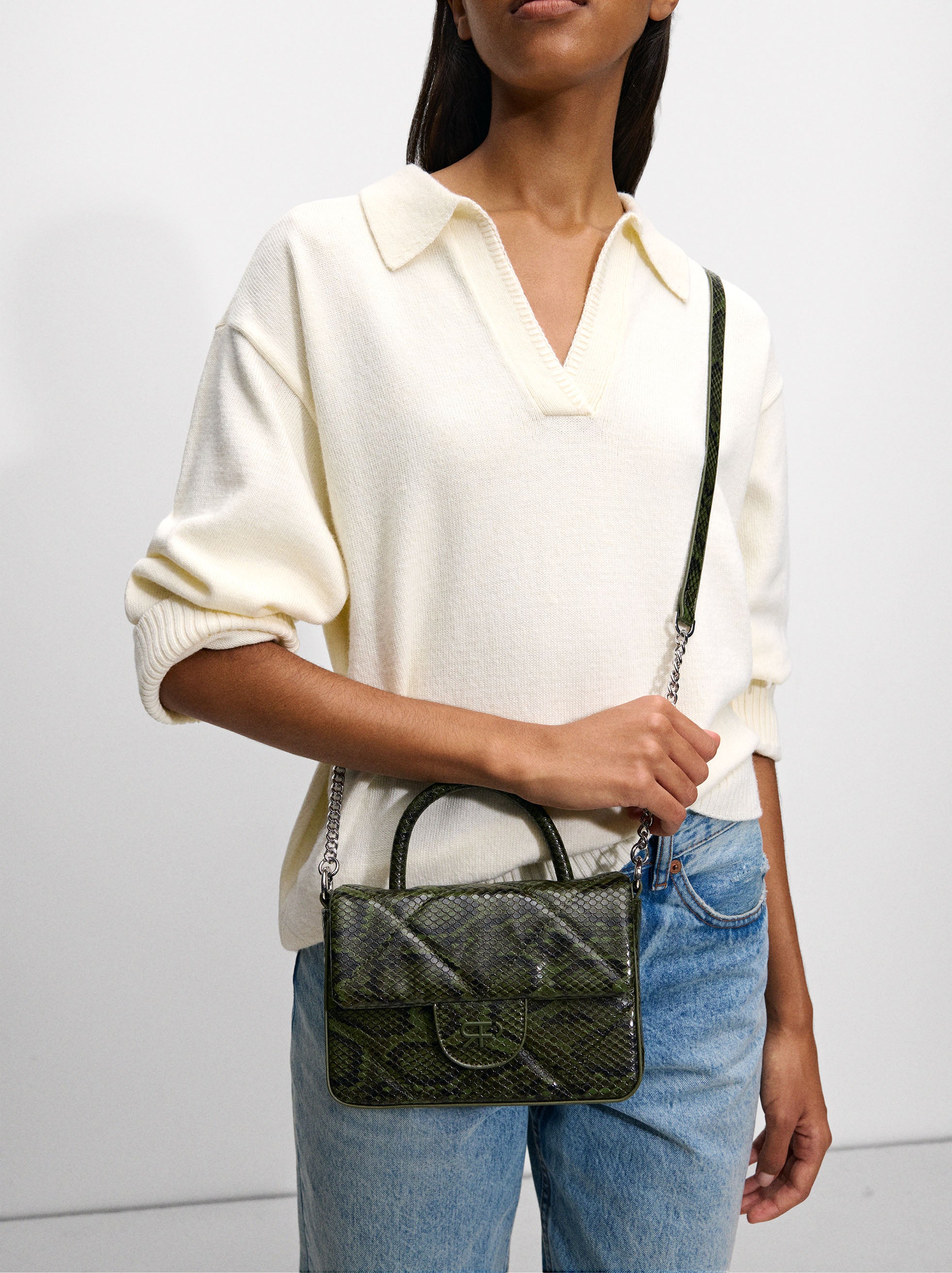Bolso De Mano Con Estampado Animal