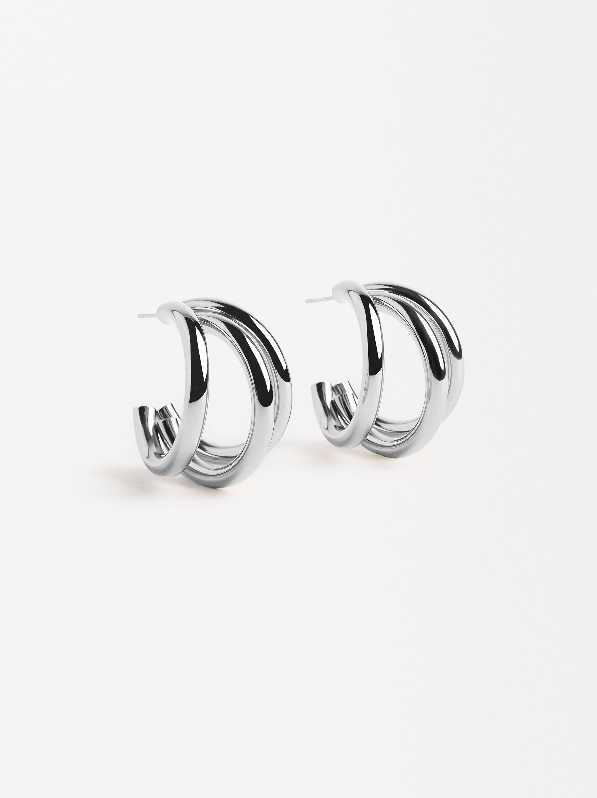 Aretes Maxi Efecto Multiaro - Acero Inoxidable