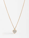 Collar Corto Con Corazón De Cristales - Acero Inoxidable