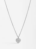 Collar Corto Con Corazón De Cristales - Acero Inoxidable