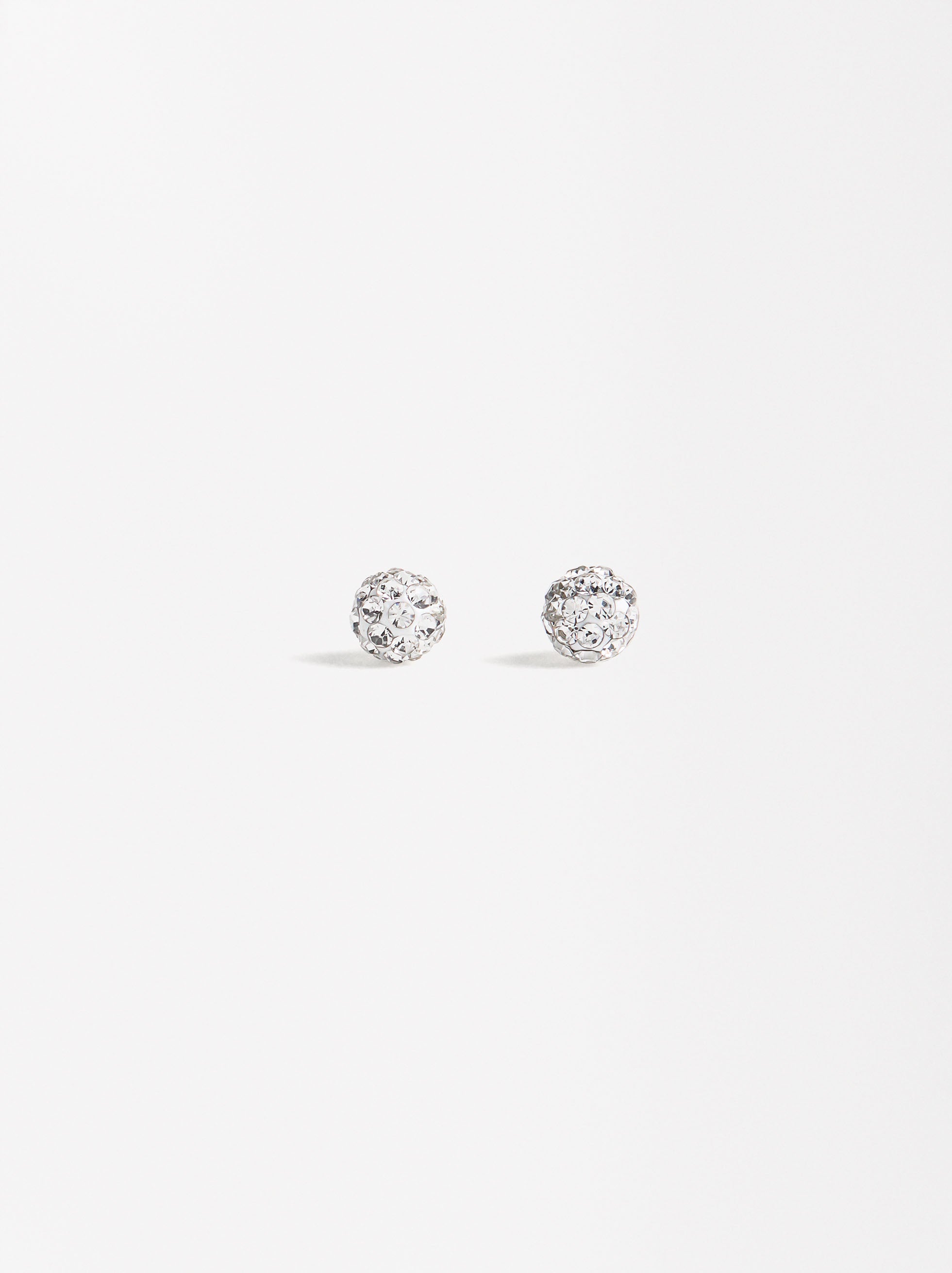 Set Collar Y Aretes Con Cristales - Acero Inoxidable