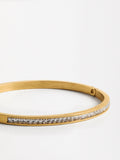 Pulsera Rígida Con Cristales - Acero Inoxidable