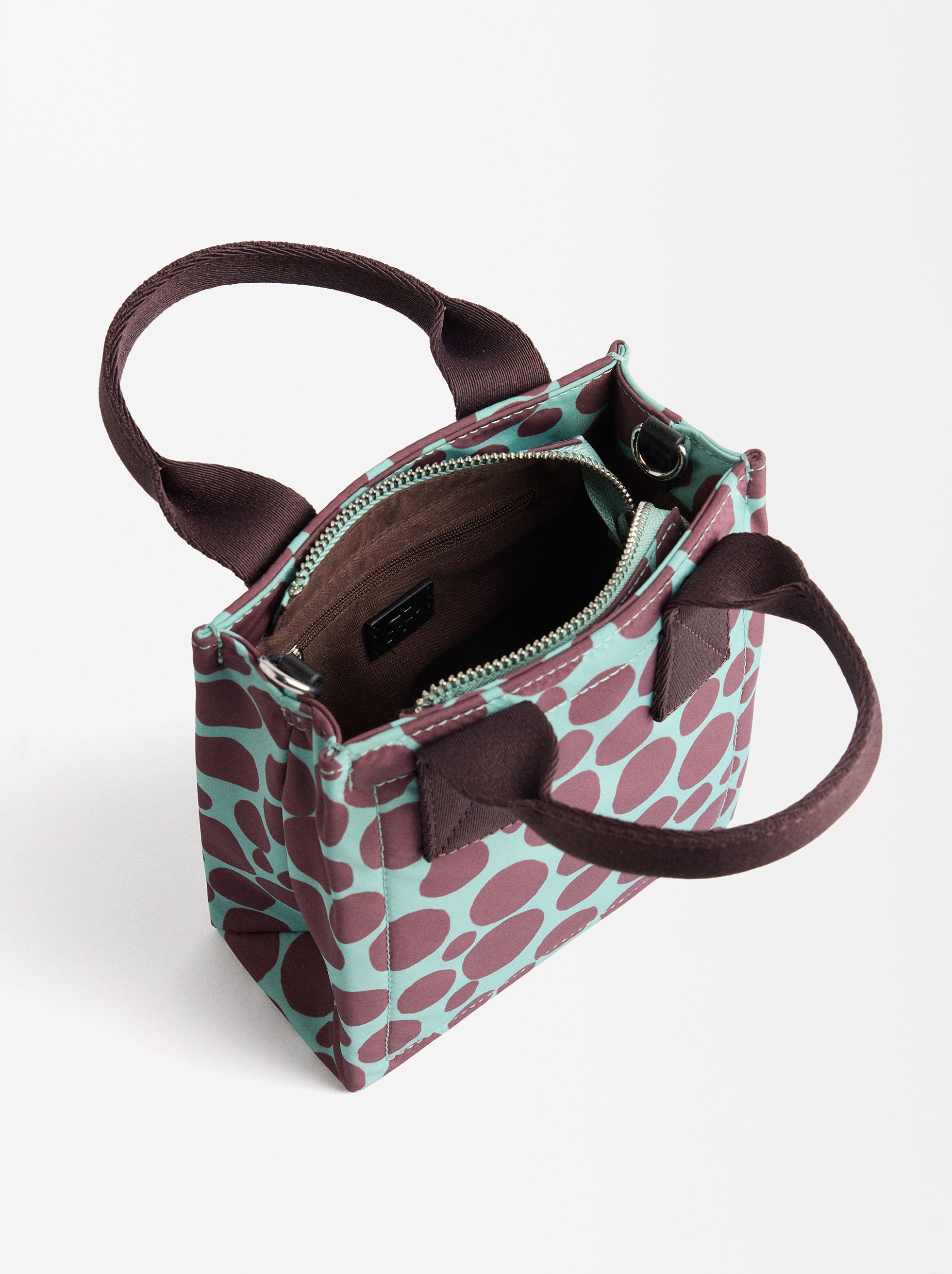 Bolso Tote De Nylon Estampada
