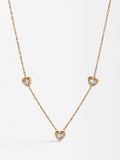 Collar De Corazones Con Circonitas - Acero Inoxidable