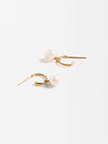 Aretes Con Perlas De Agua Dulce - Acero Inoxidable