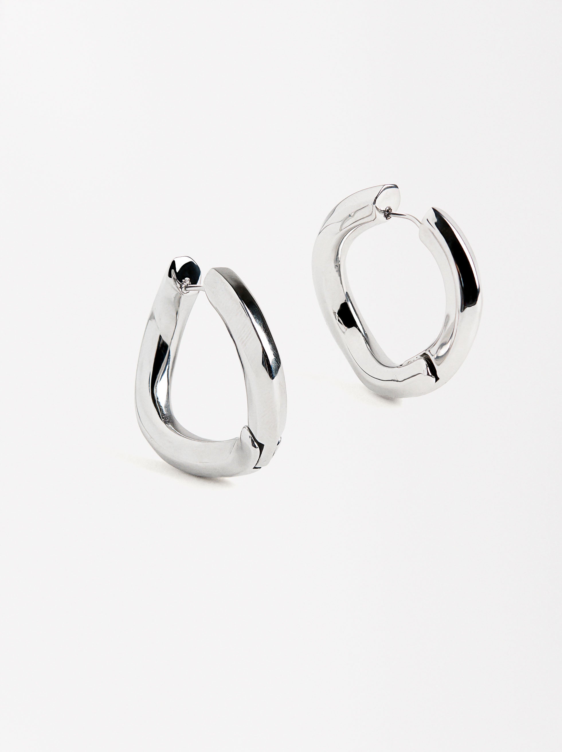 Aretes Maxi Con Ondas - Acero Inoxidable