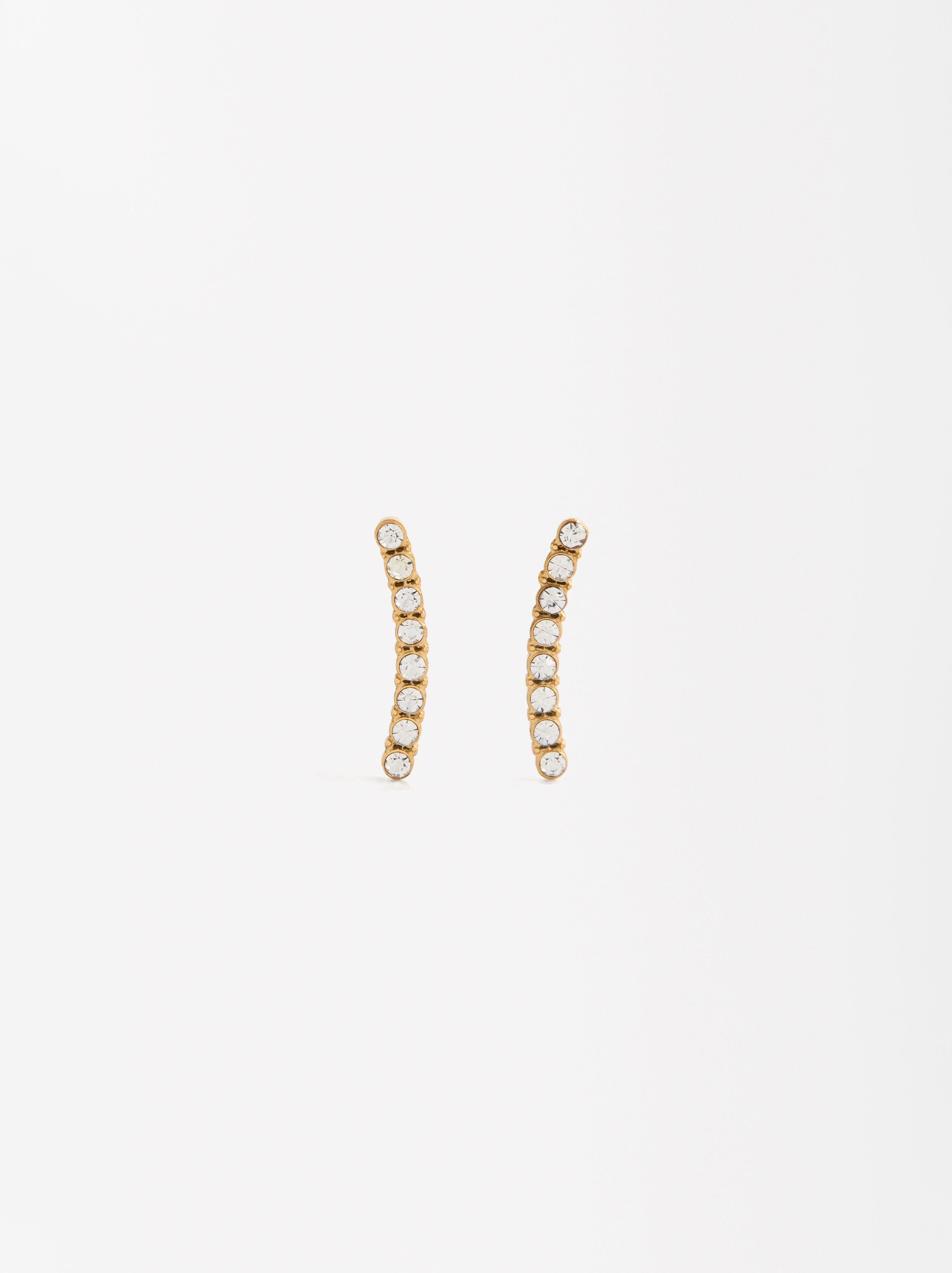 Aretes Con Cristales - Acero Inoxidable