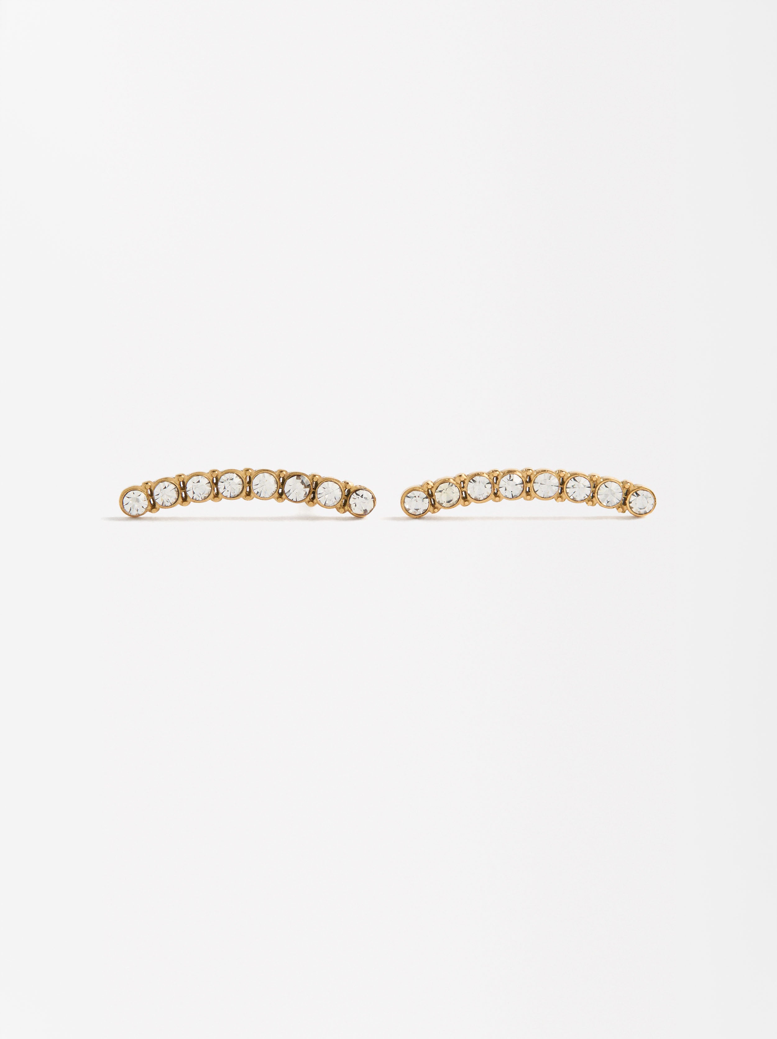 Aretes Con Cristales - Acero Inoxidable