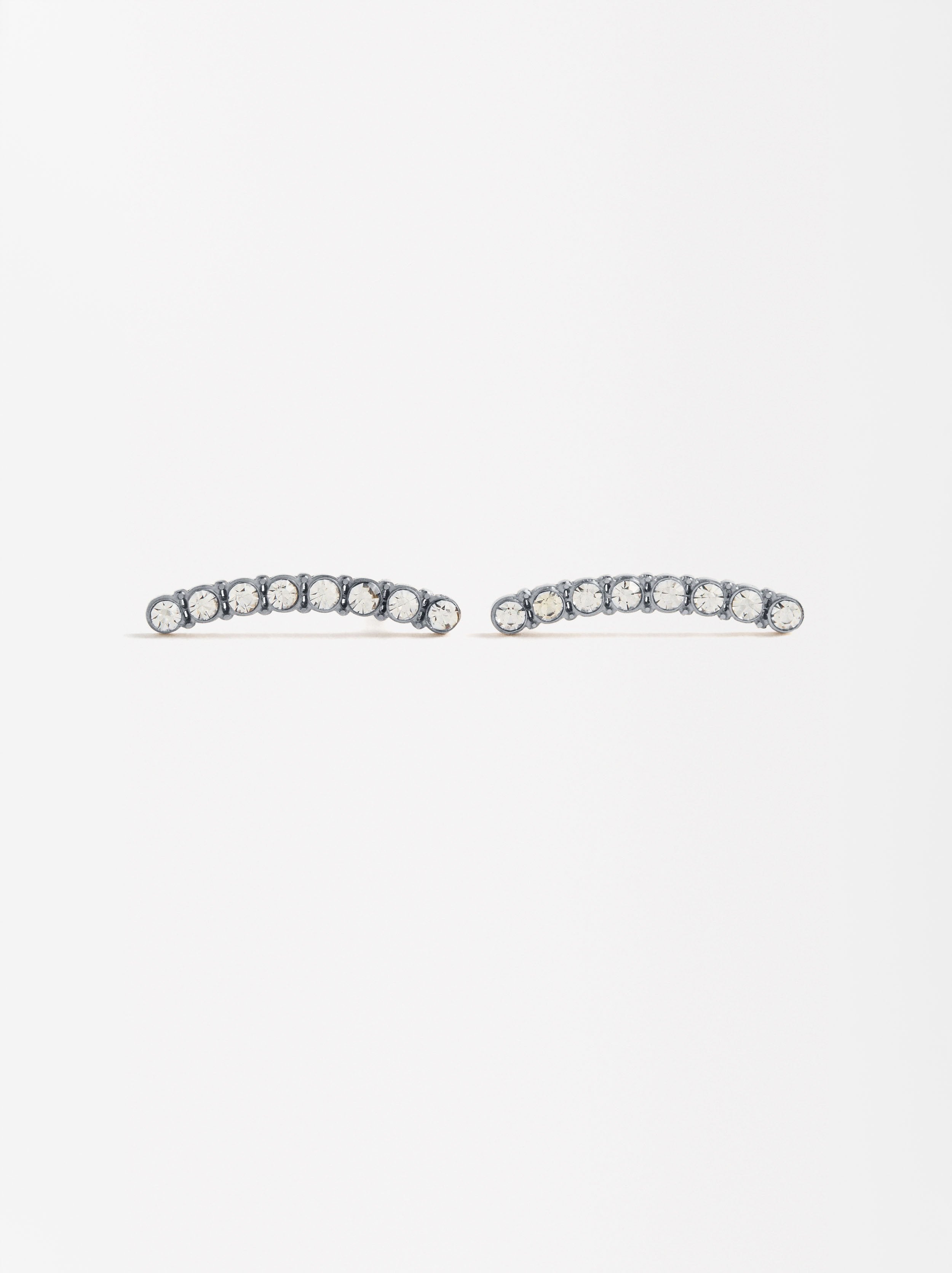 Aretes Con Cristales - Acero Inoxidable