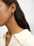 Aretes Medianos Con Zirconias - Acero Inoxidable