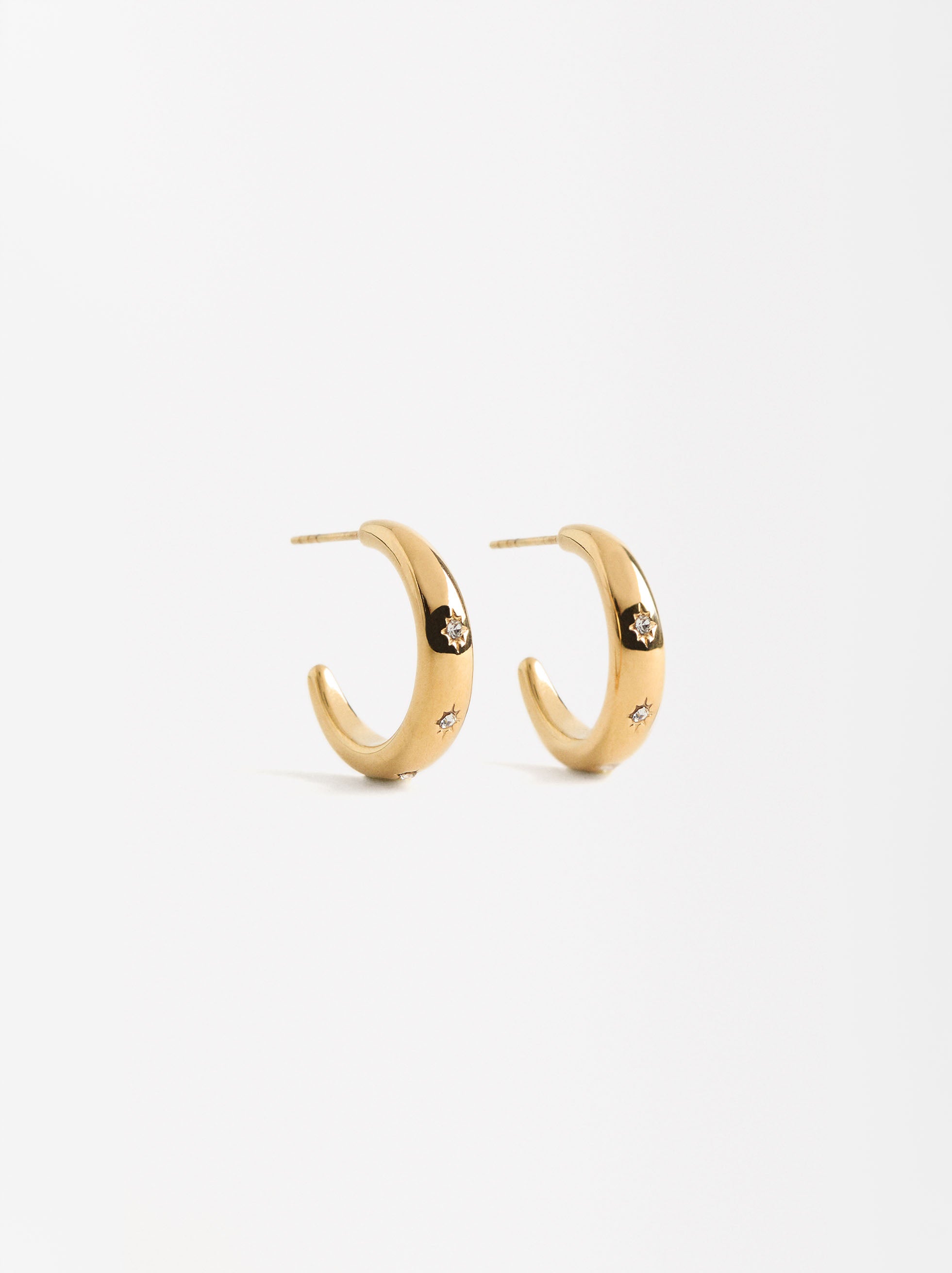 Aretes Con Cristales - Acero Inoxidable