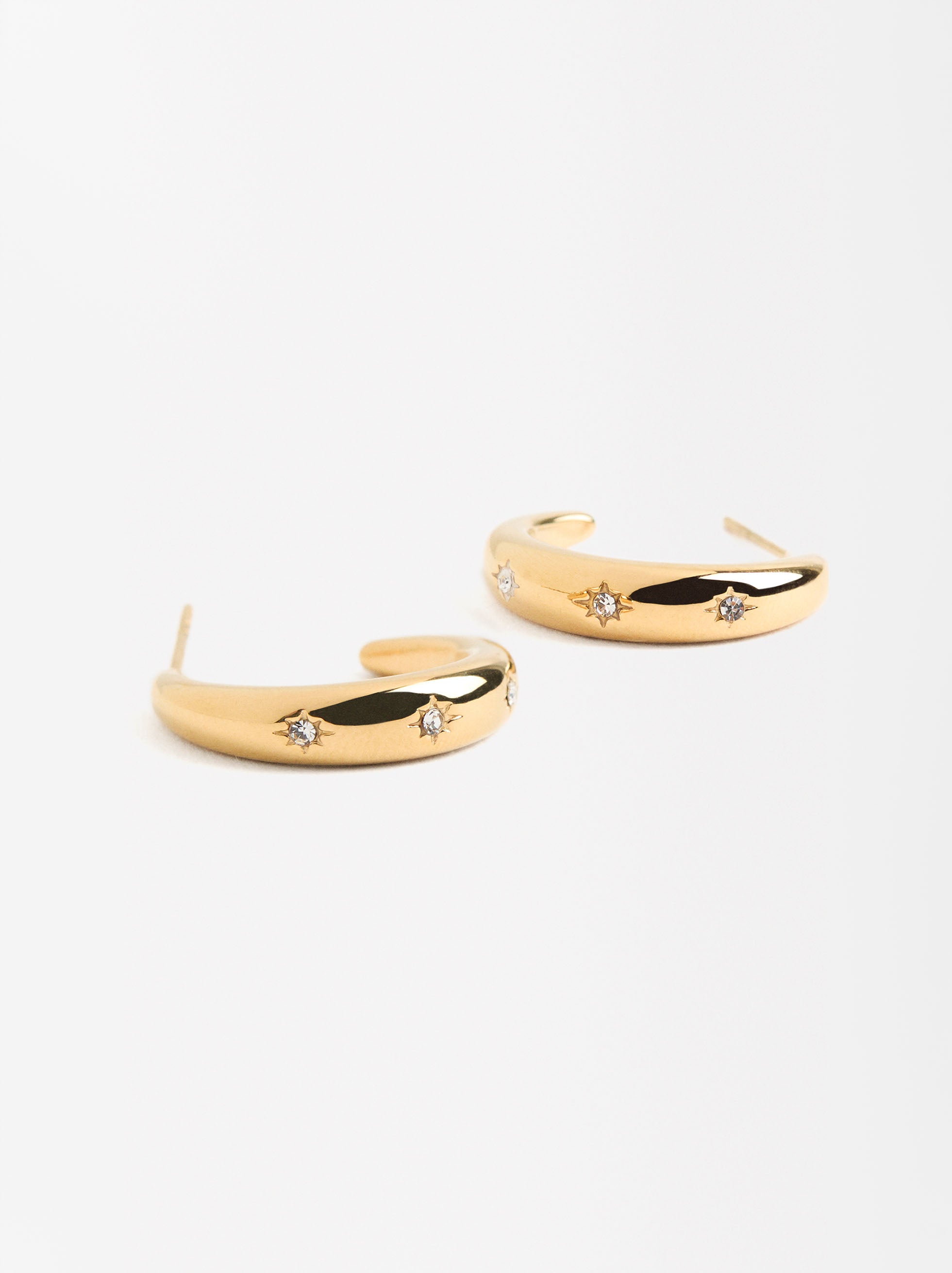 Aretes Con Cristales - Acero Inoxidable
