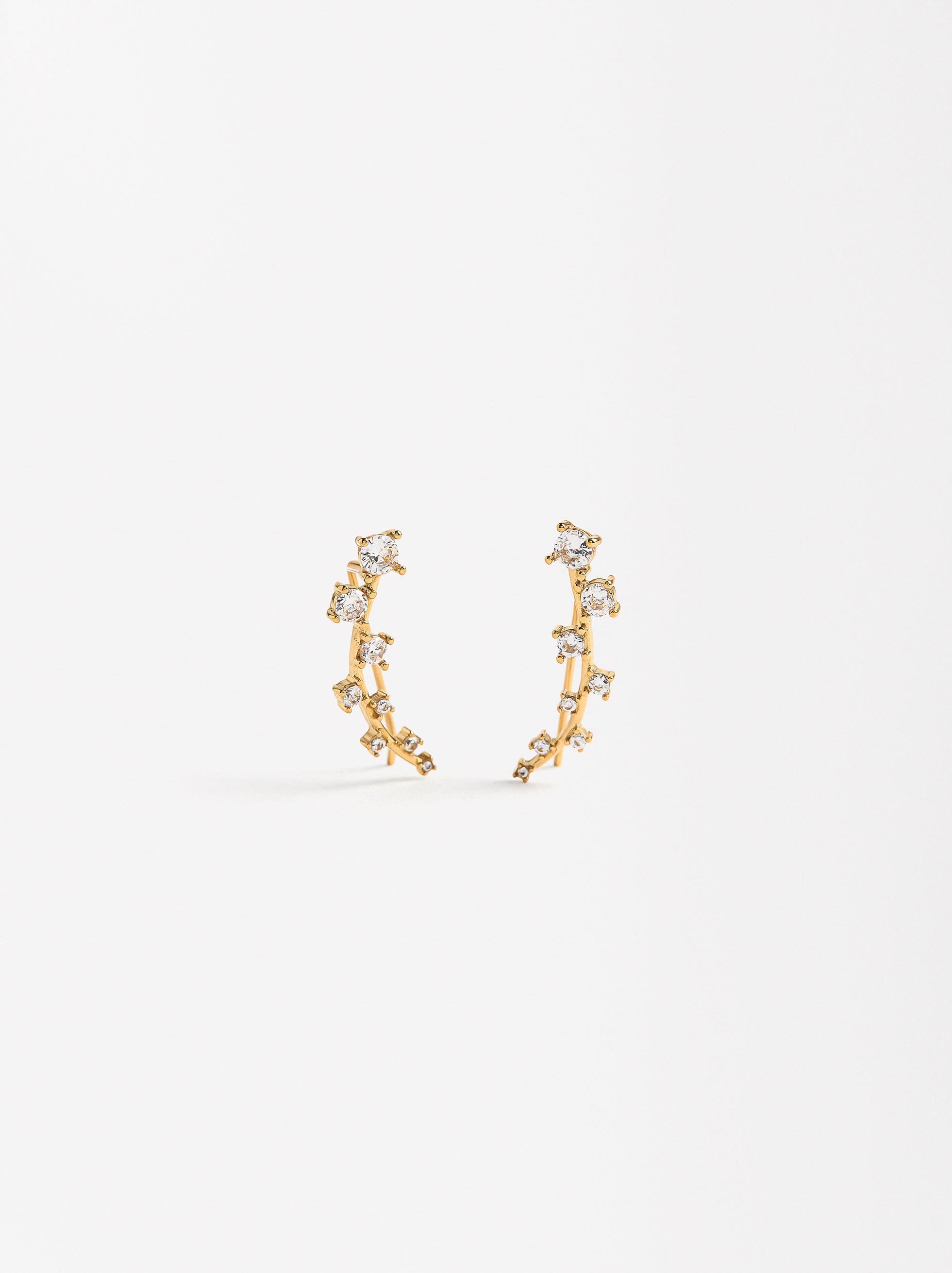 Aretes Con Cristales - Acero Inoxidable