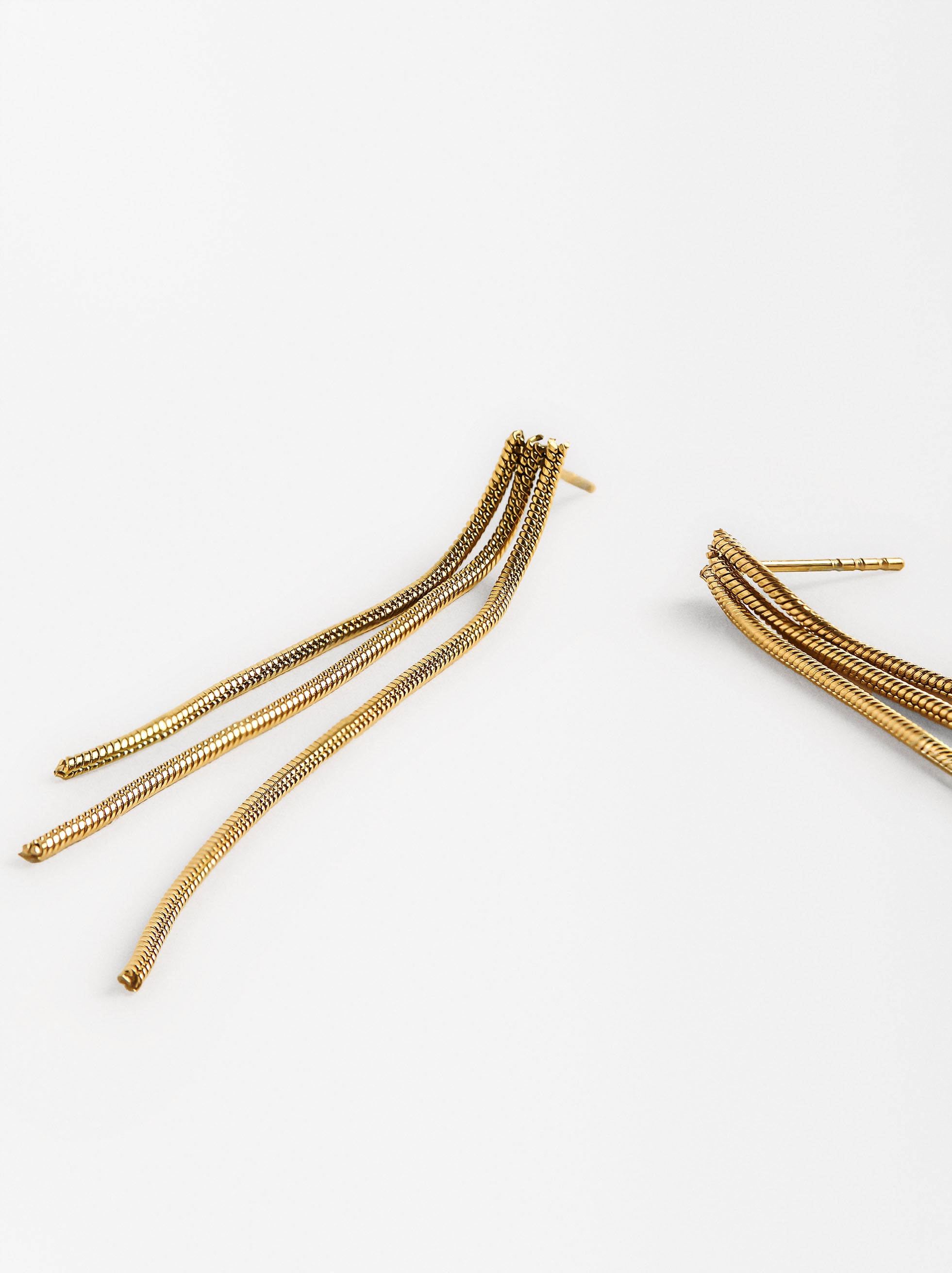 Aretes Largos Efecto Cascada - Acero Inoxidable