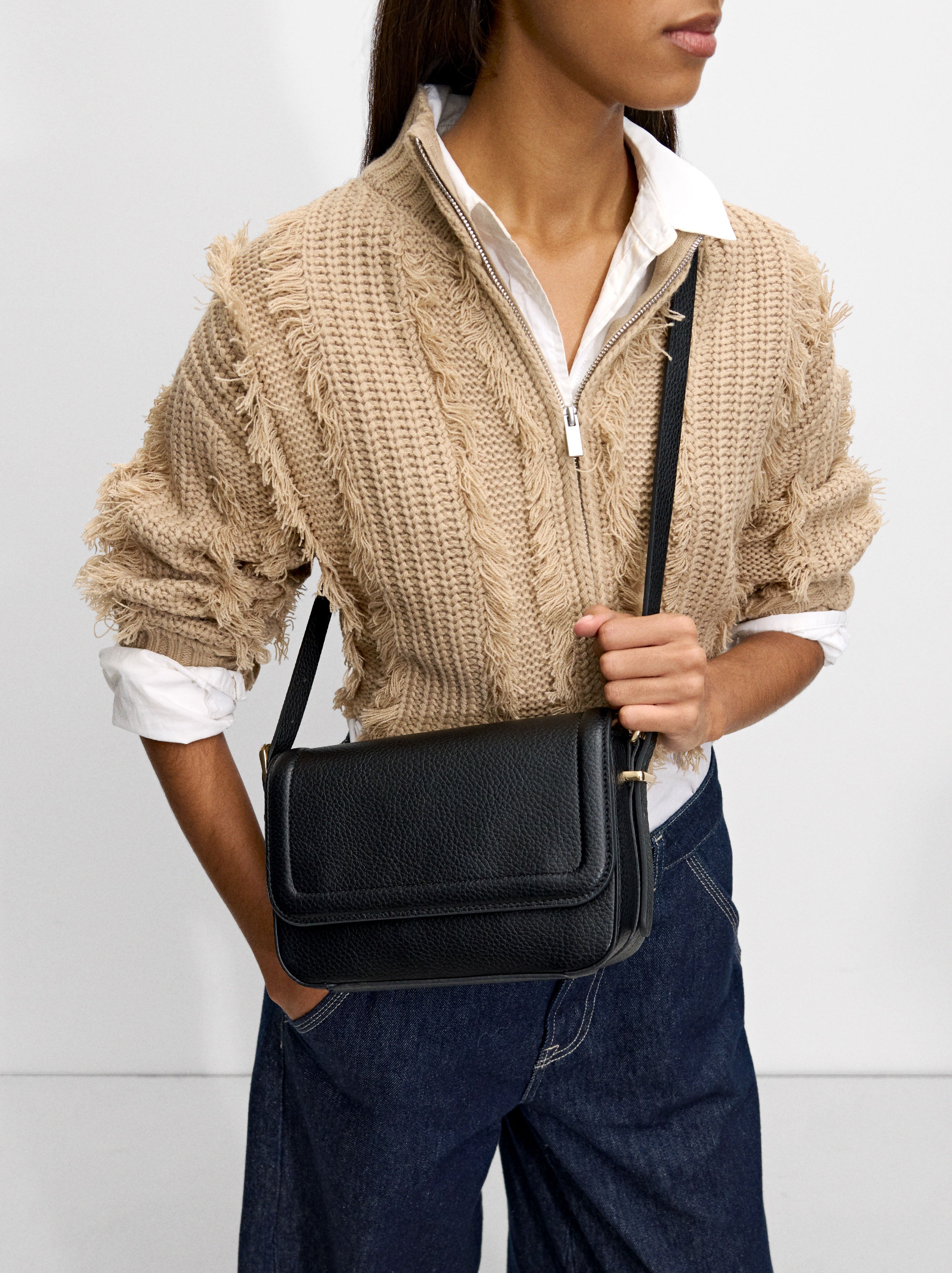Bolso Bandolera Con Solapa