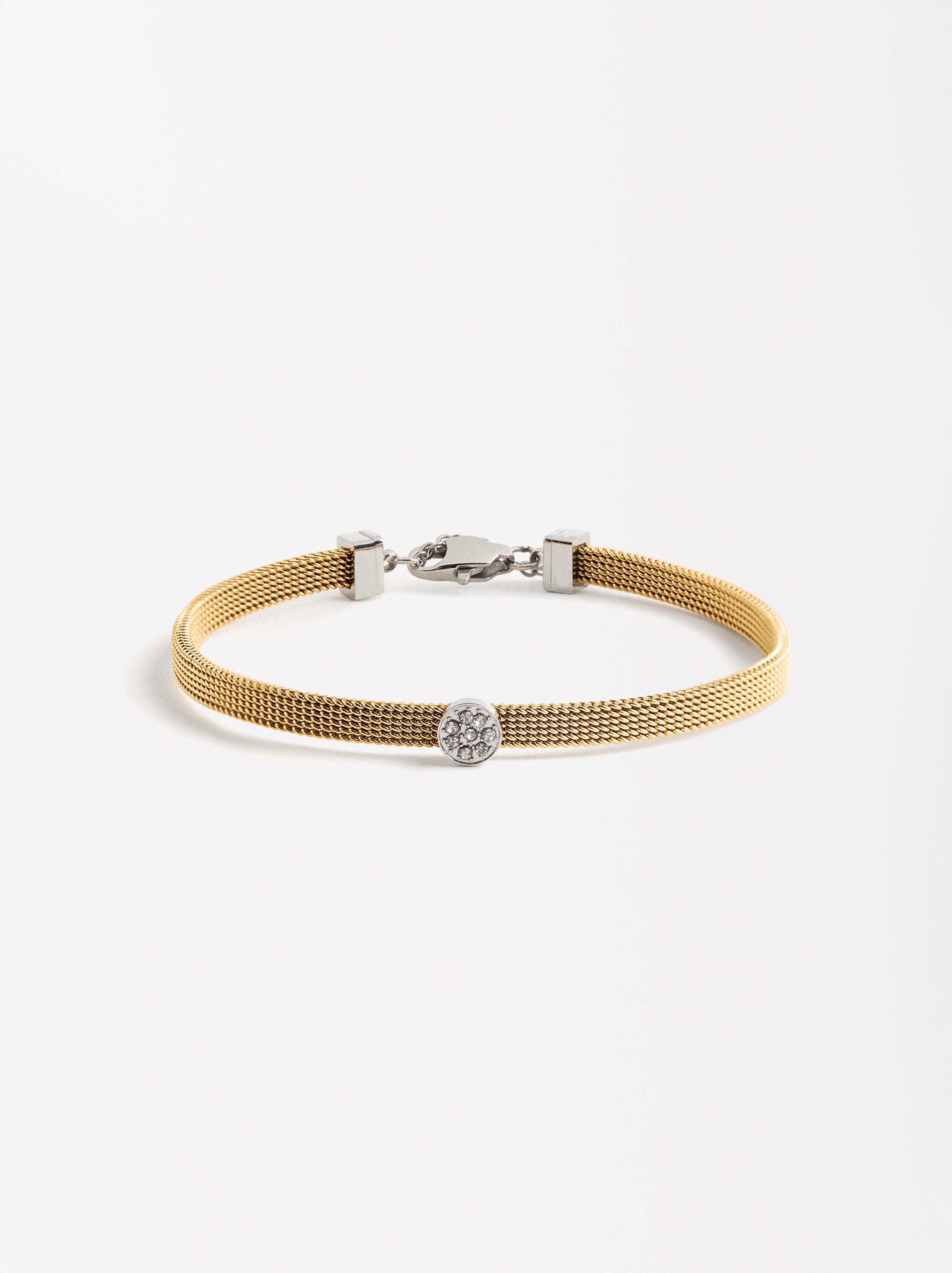 Pulsera Con Cristal - Acero Inoxidable