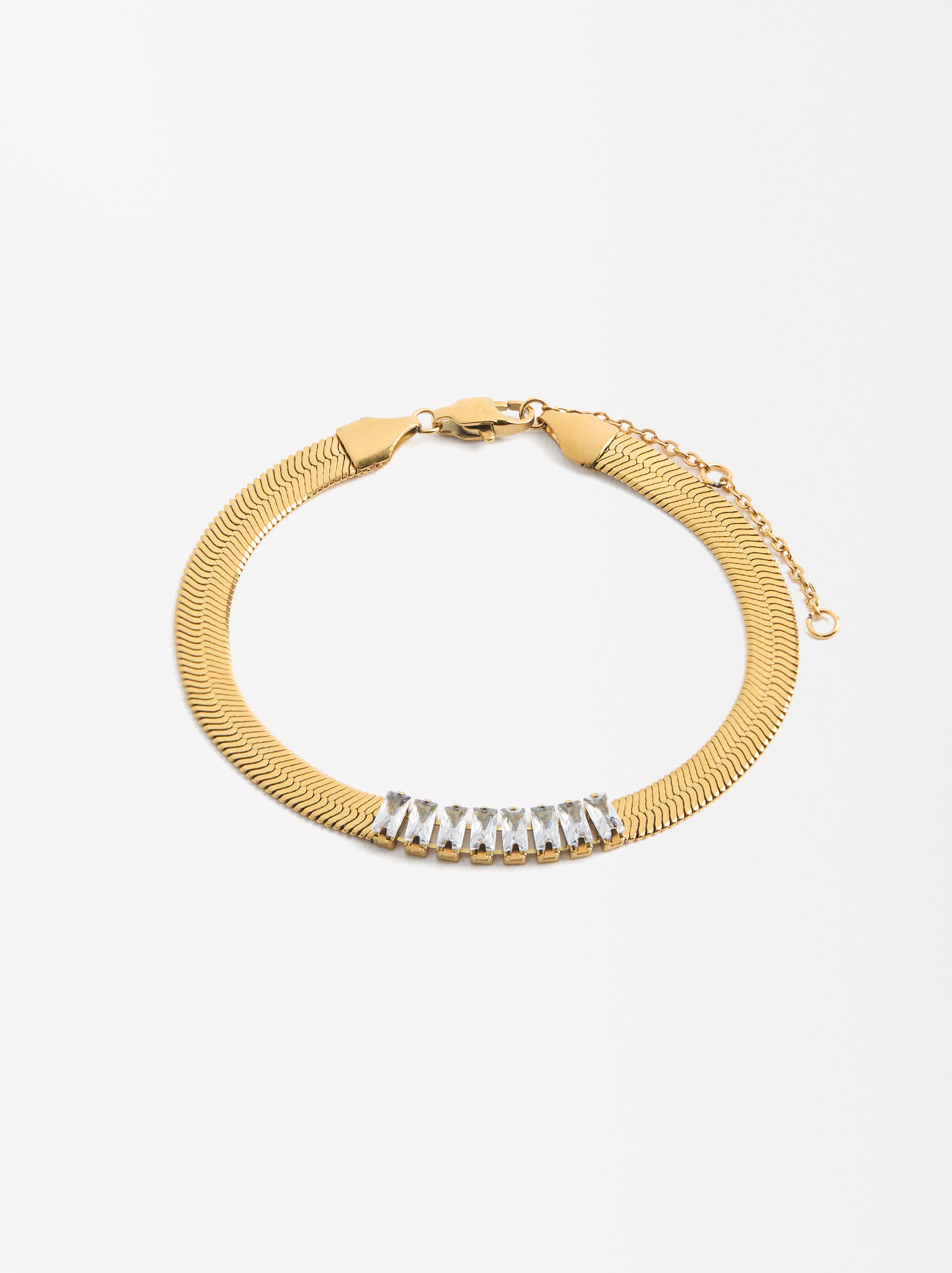 Pulsera Con Cristales - Acero Inoxidable