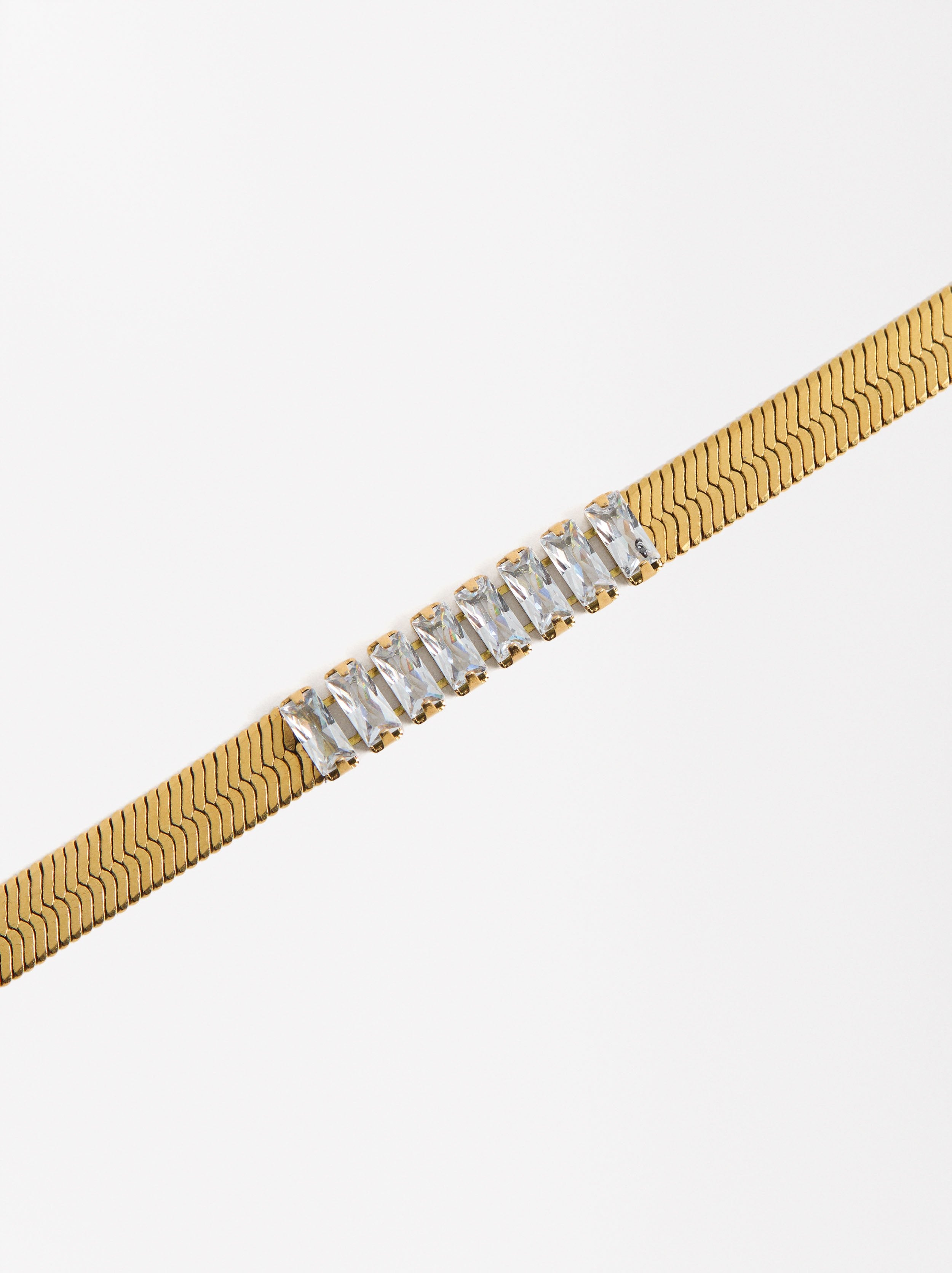 Pulsera Con Cristales - Acero Inoxidable