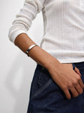 Pulsera Rígida Con Cristales - Acero Inoxidable