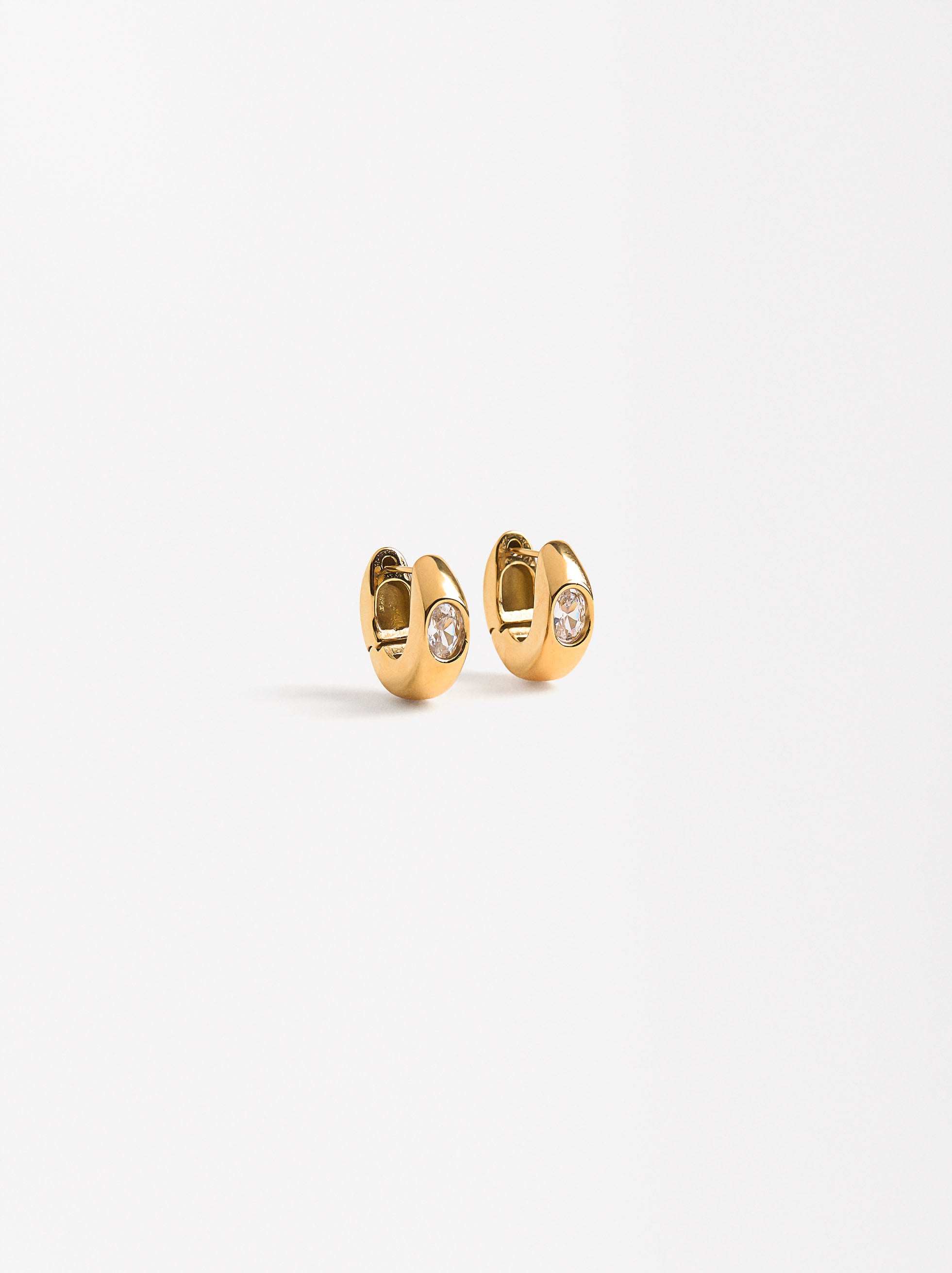 Aretes Con Zirconias - Acero Inoxidable