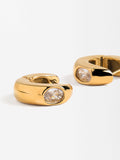Aretes Con Zirconias - Acero Inoxidable