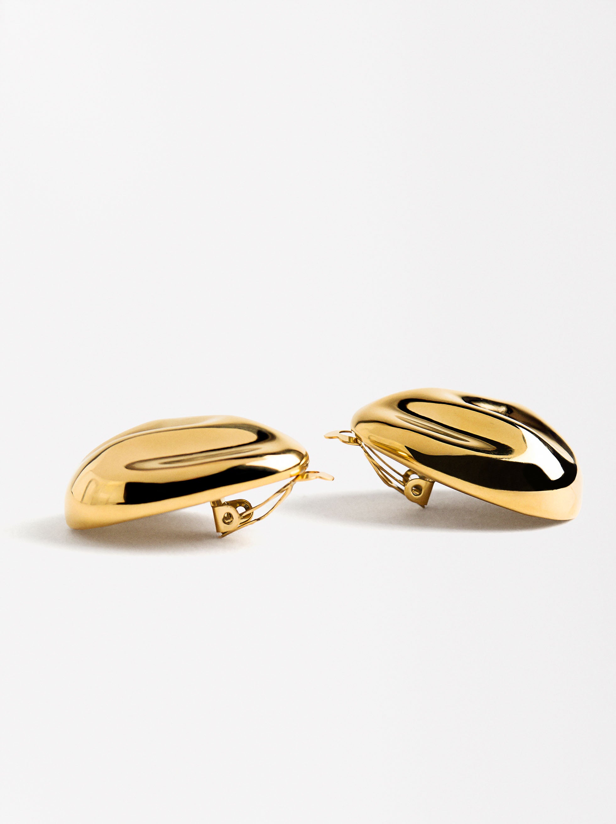 Aretes Ovalados En Relieve - Acero Inoxidable