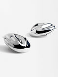 Aretes Ovalados En Relieve - Acero Inoxidable