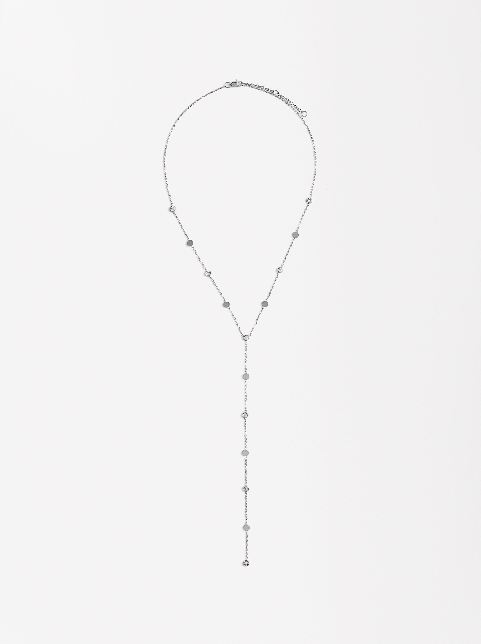 Collar Con Zirconias - Acero Inoxidable