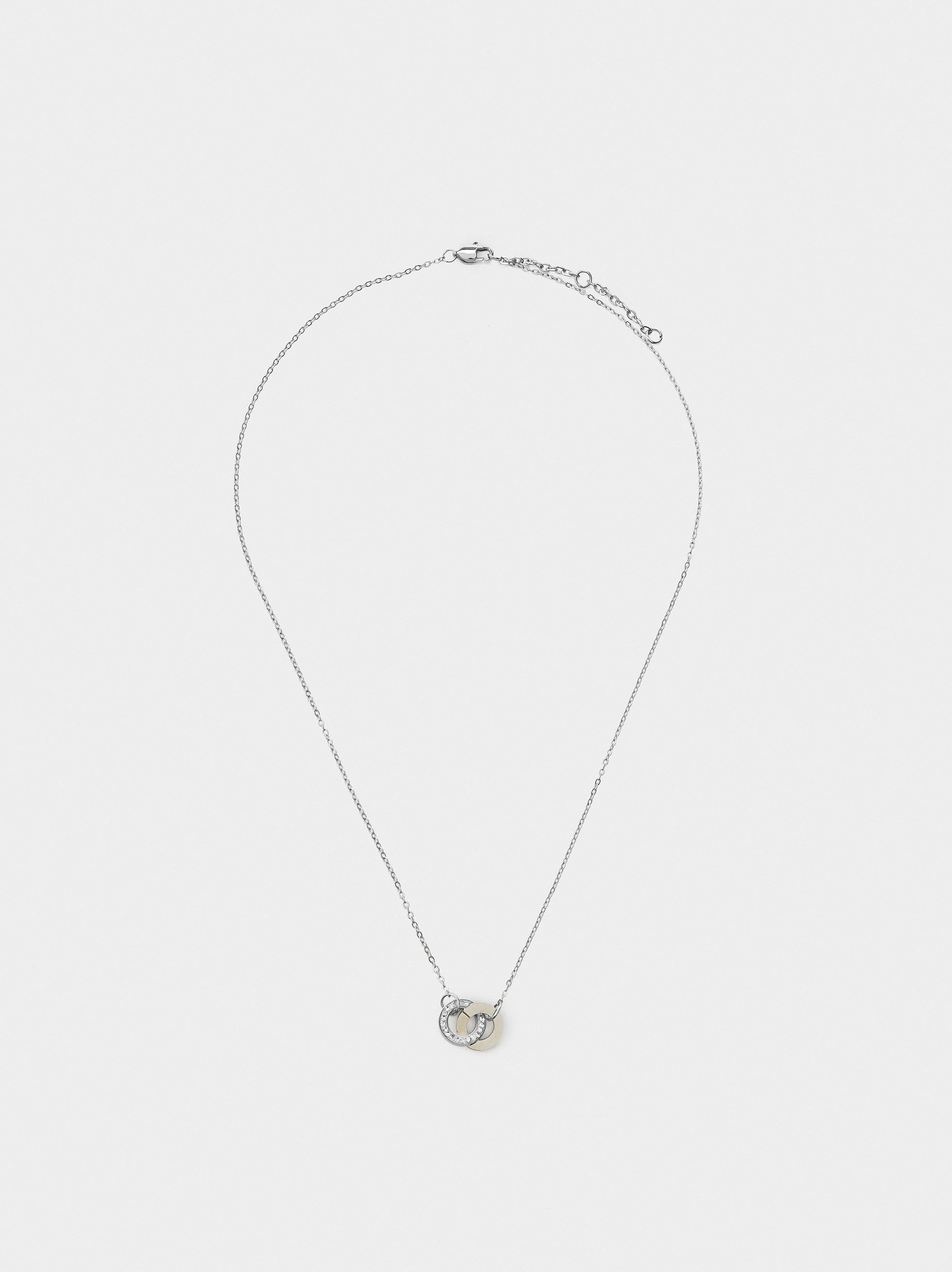 Collar Aro Con Cristales - Acero Inoxidable