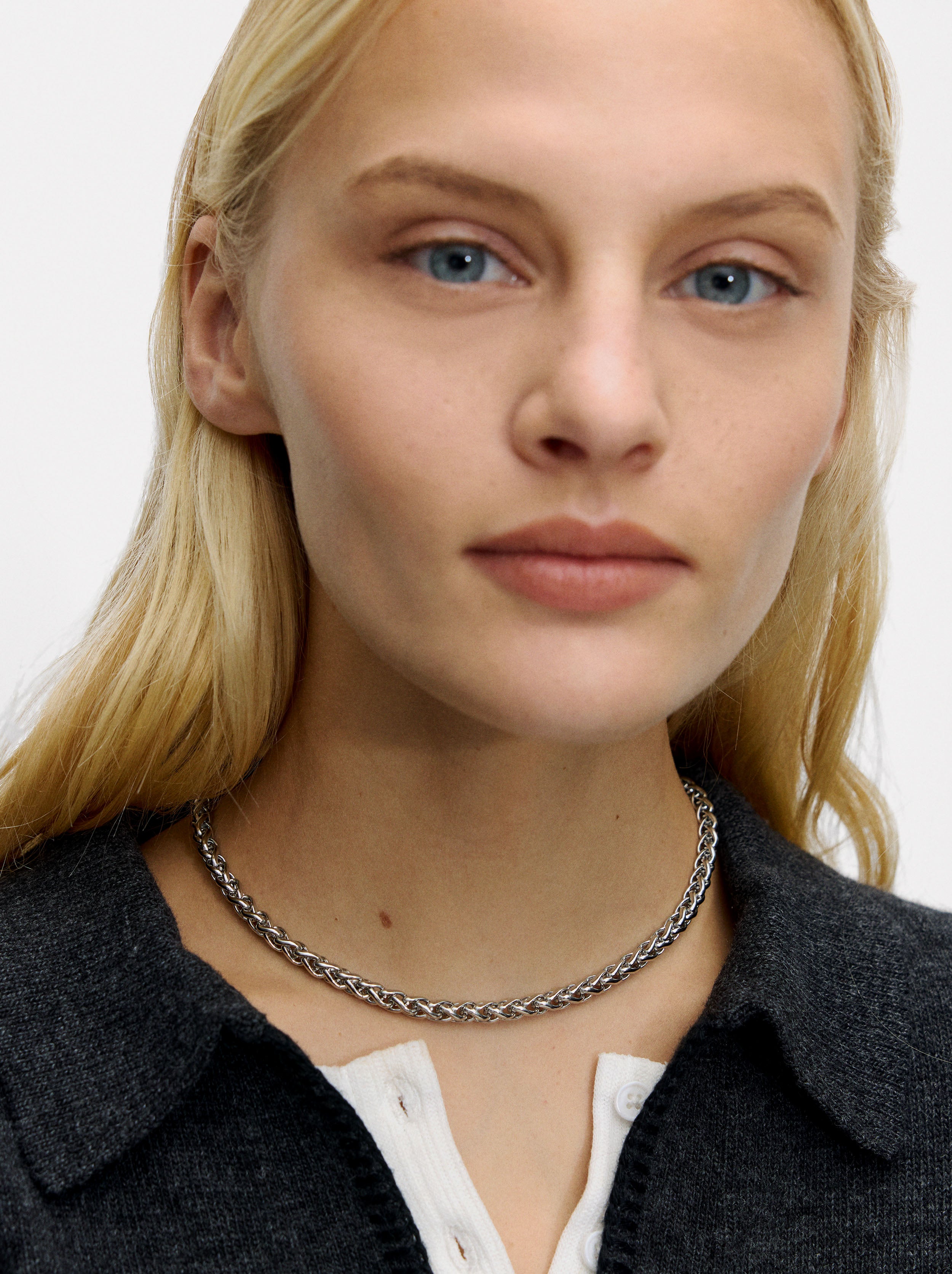 Collar Corto De Eslabones - Acero Inoxidable