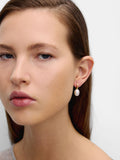 Aretes Con Aro Y Perlas De Agua Dulce - Acero Inoxidable