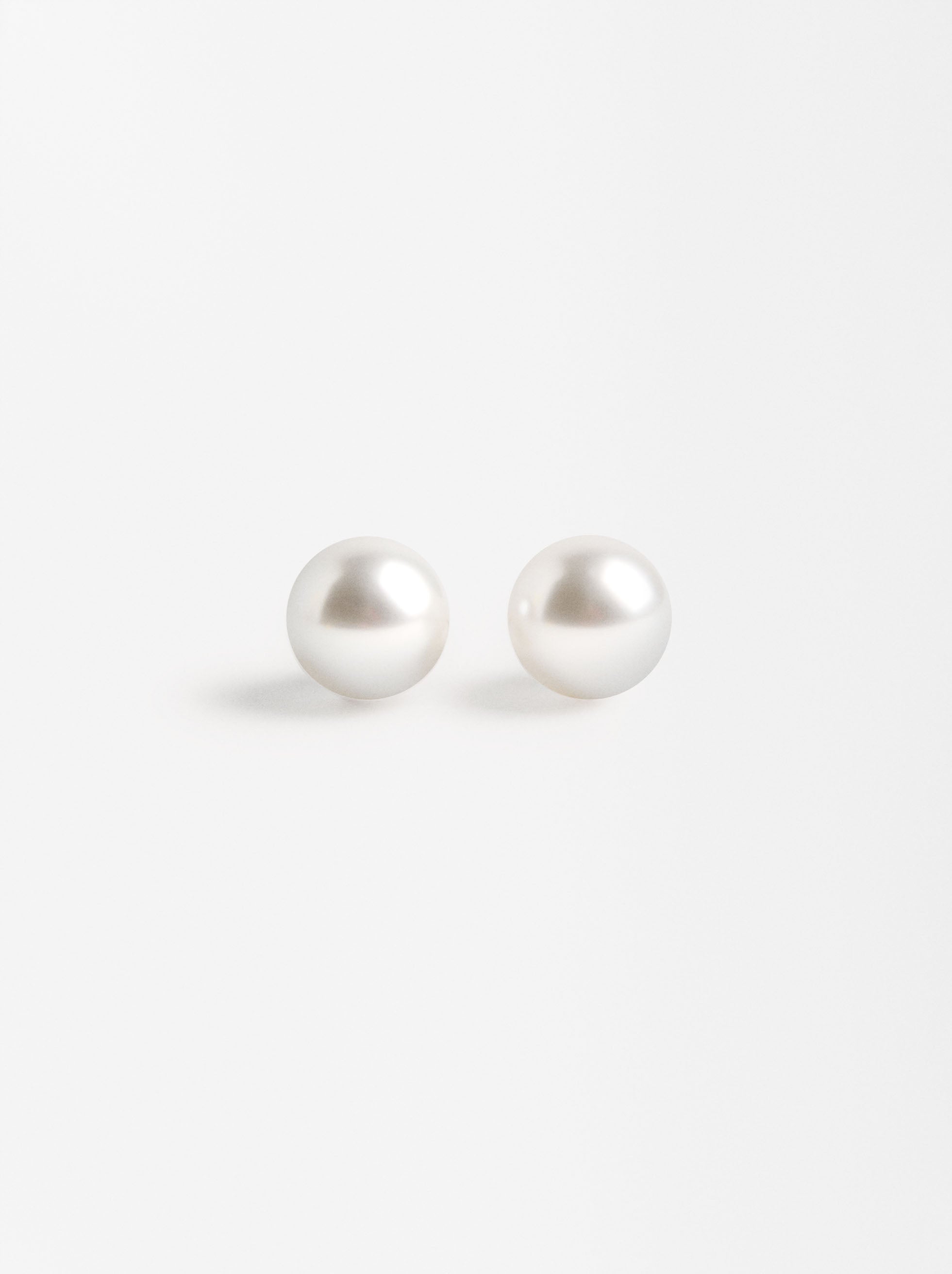 Aretes Con Perlas - Acero Inoxidable
