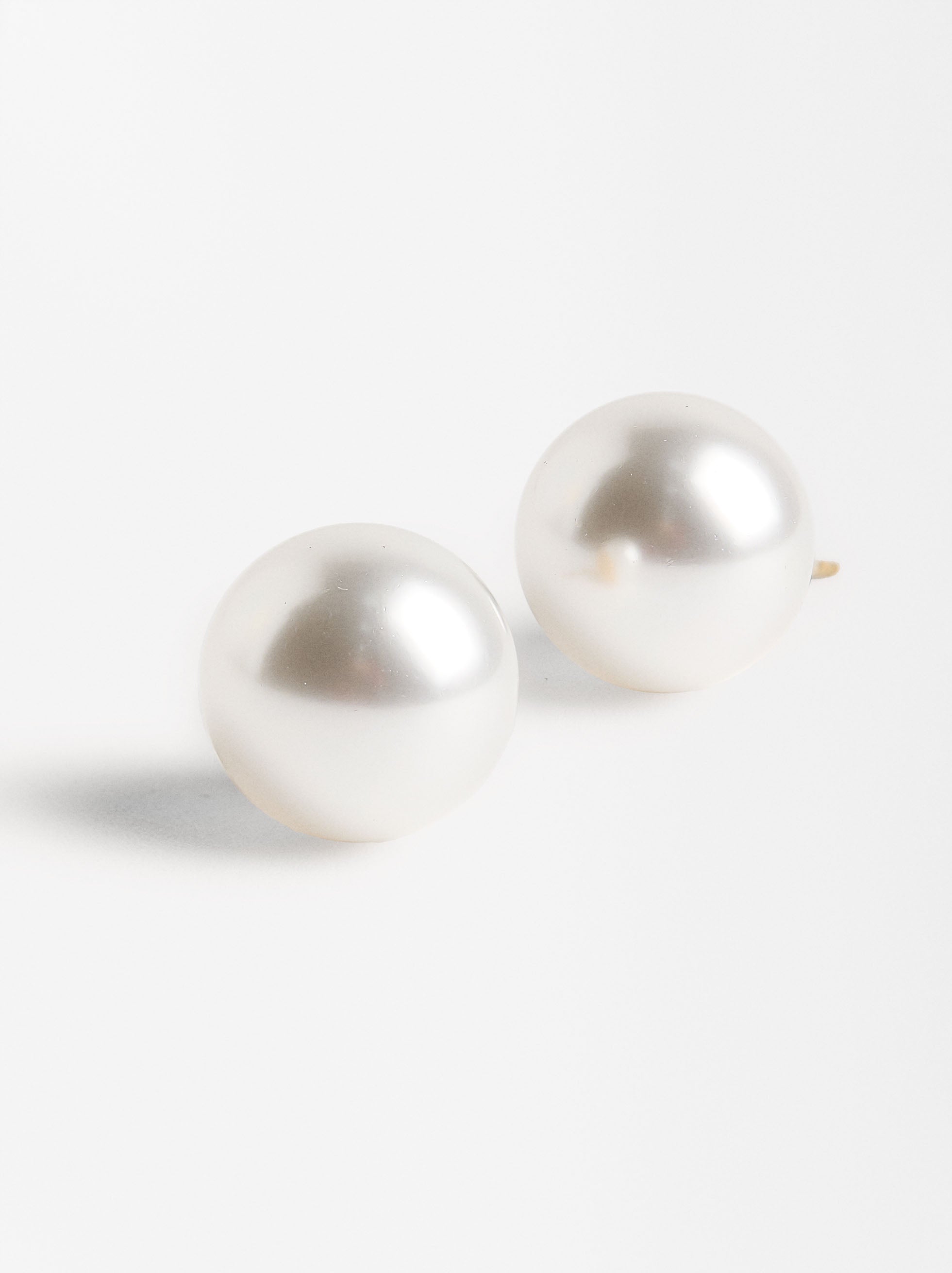 Aretes Con Perlas - Acero Inoxidable