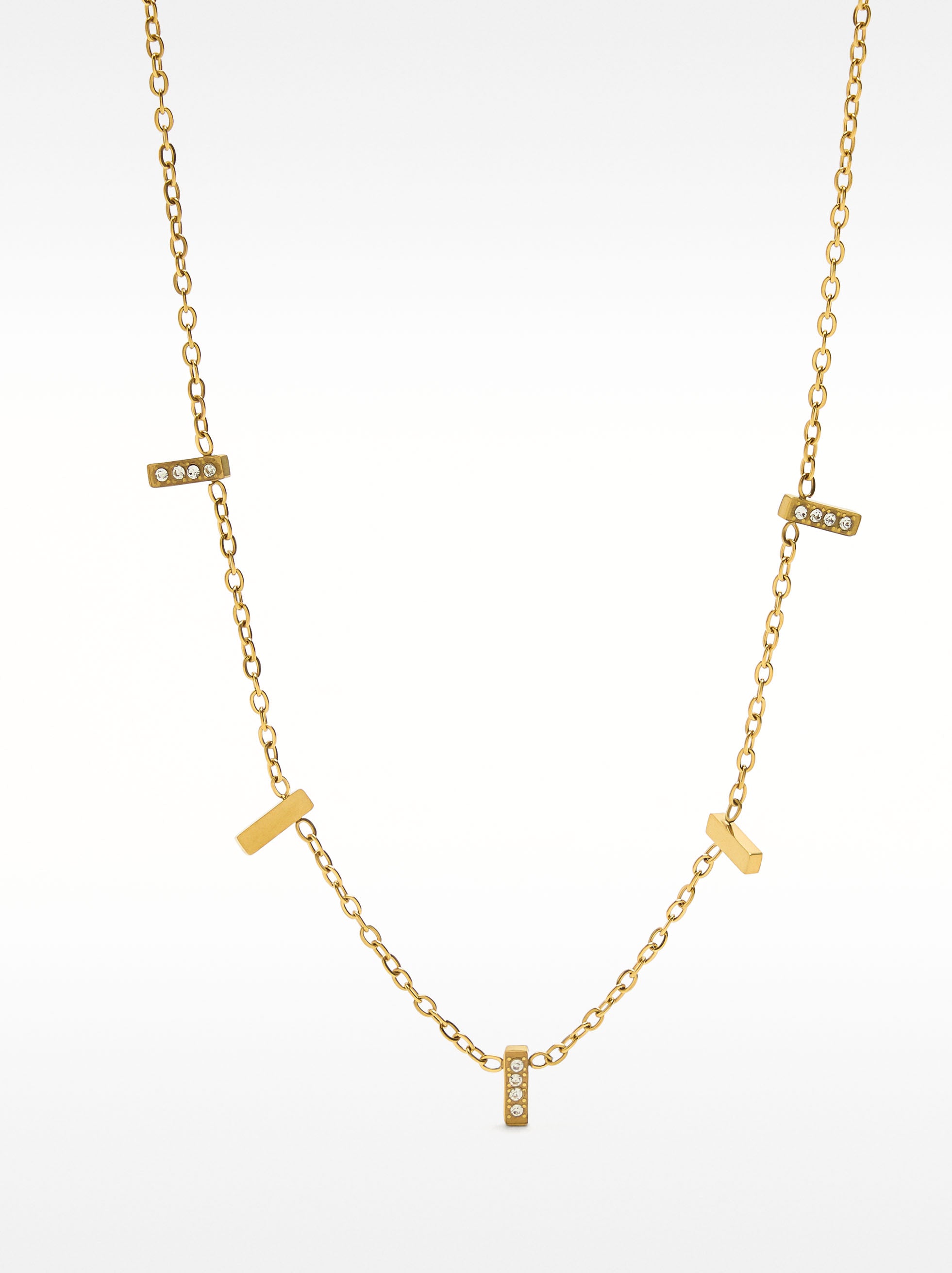 Collar Corto Con Detalle De Barras - Acero Inoxidable