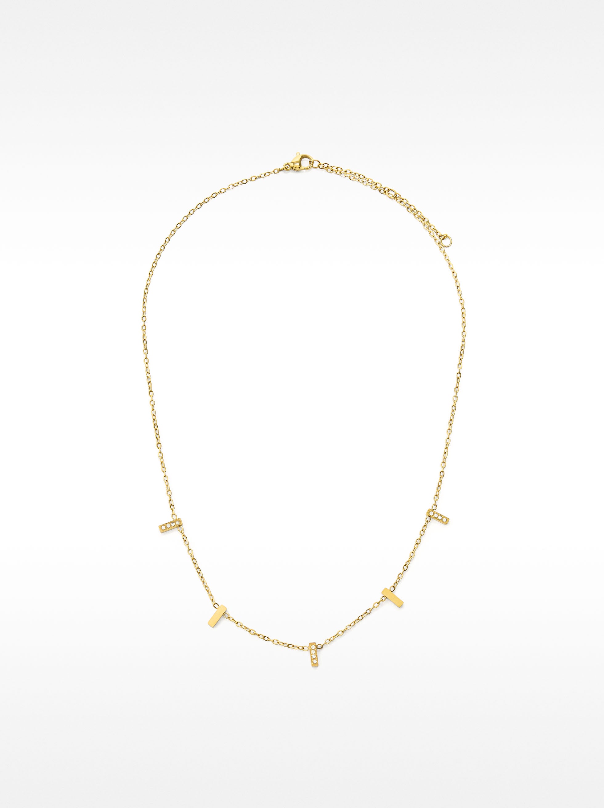 Collar Corto Con Detalle De Barras - Acero Inoxidable