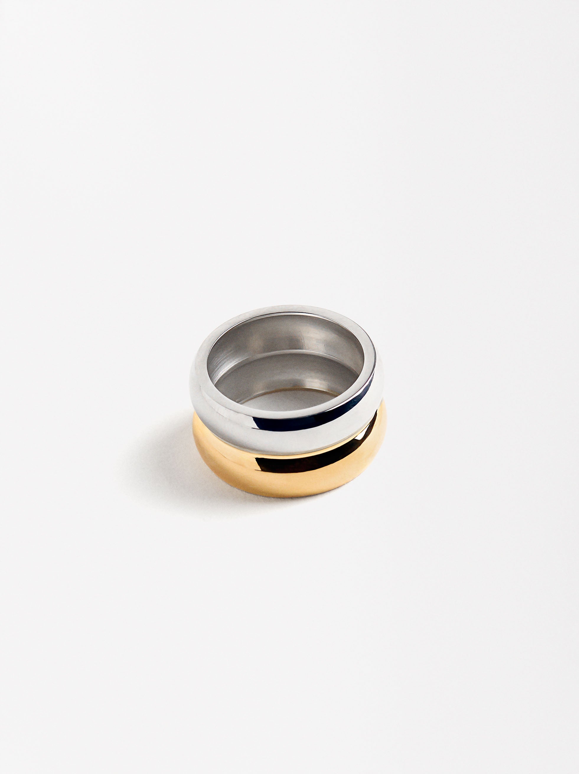 Anillo Bicolor Doble - Acero Inoxidable