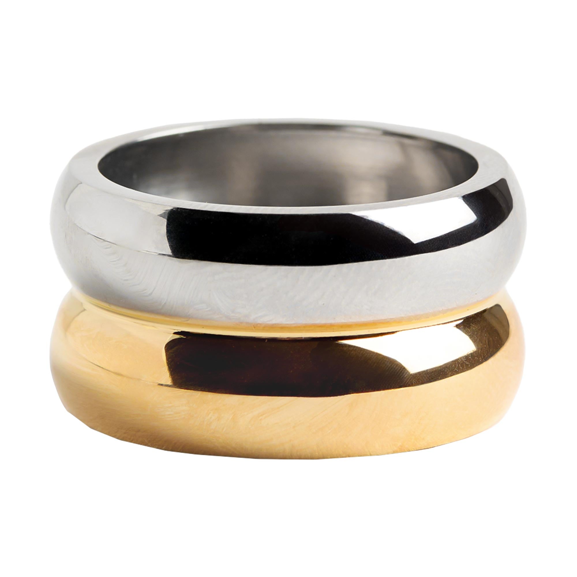 Anillo Bicolor Doble - Acero Inoxidable