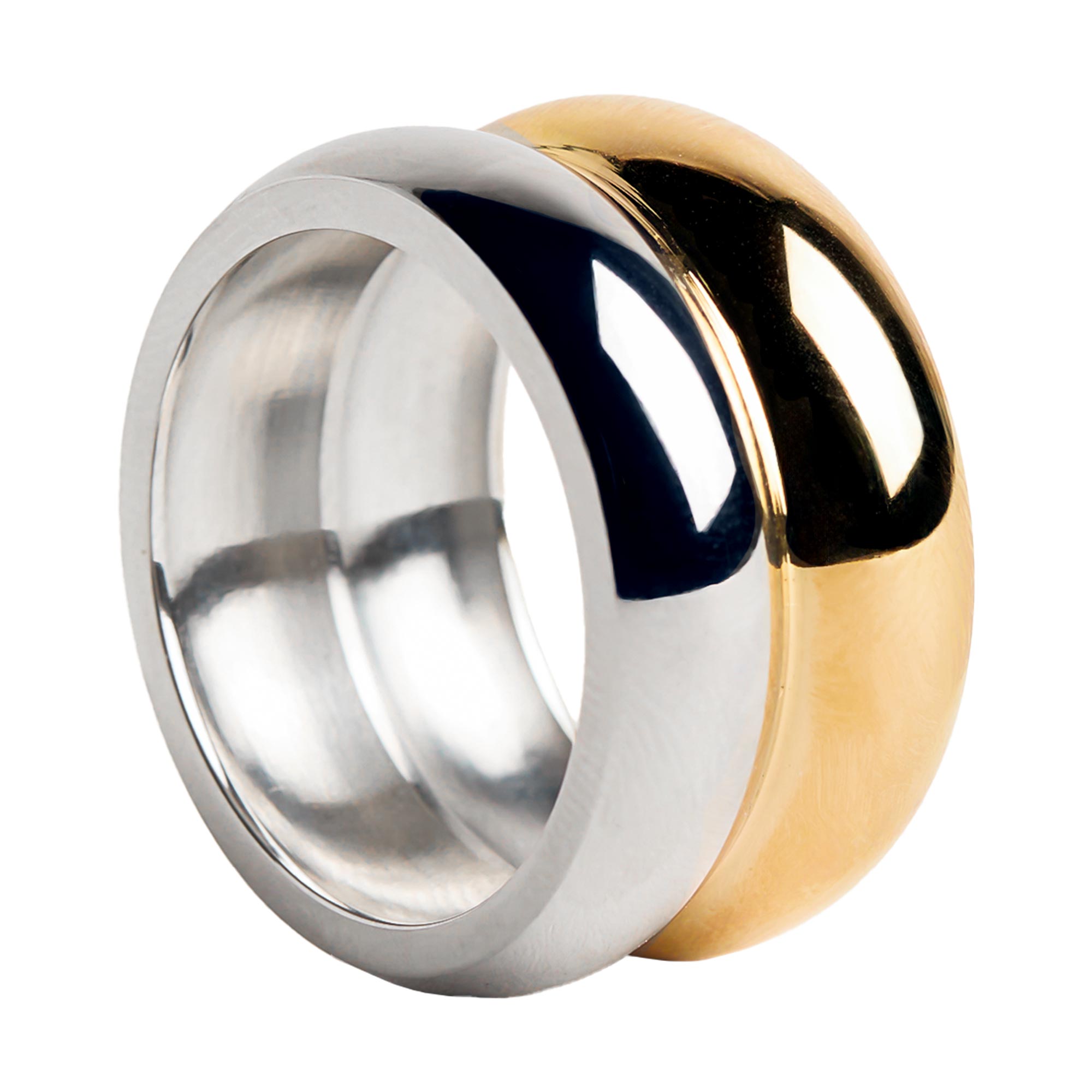 Anillo Bicolor Doble - Acero Inoxidable