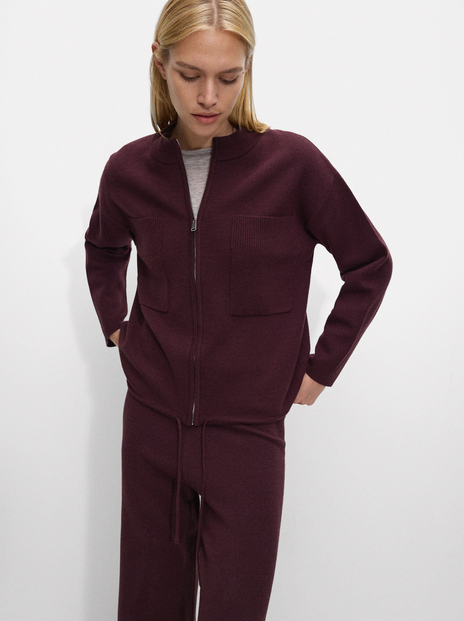 Cárdigan De Punto Con Bolsillos