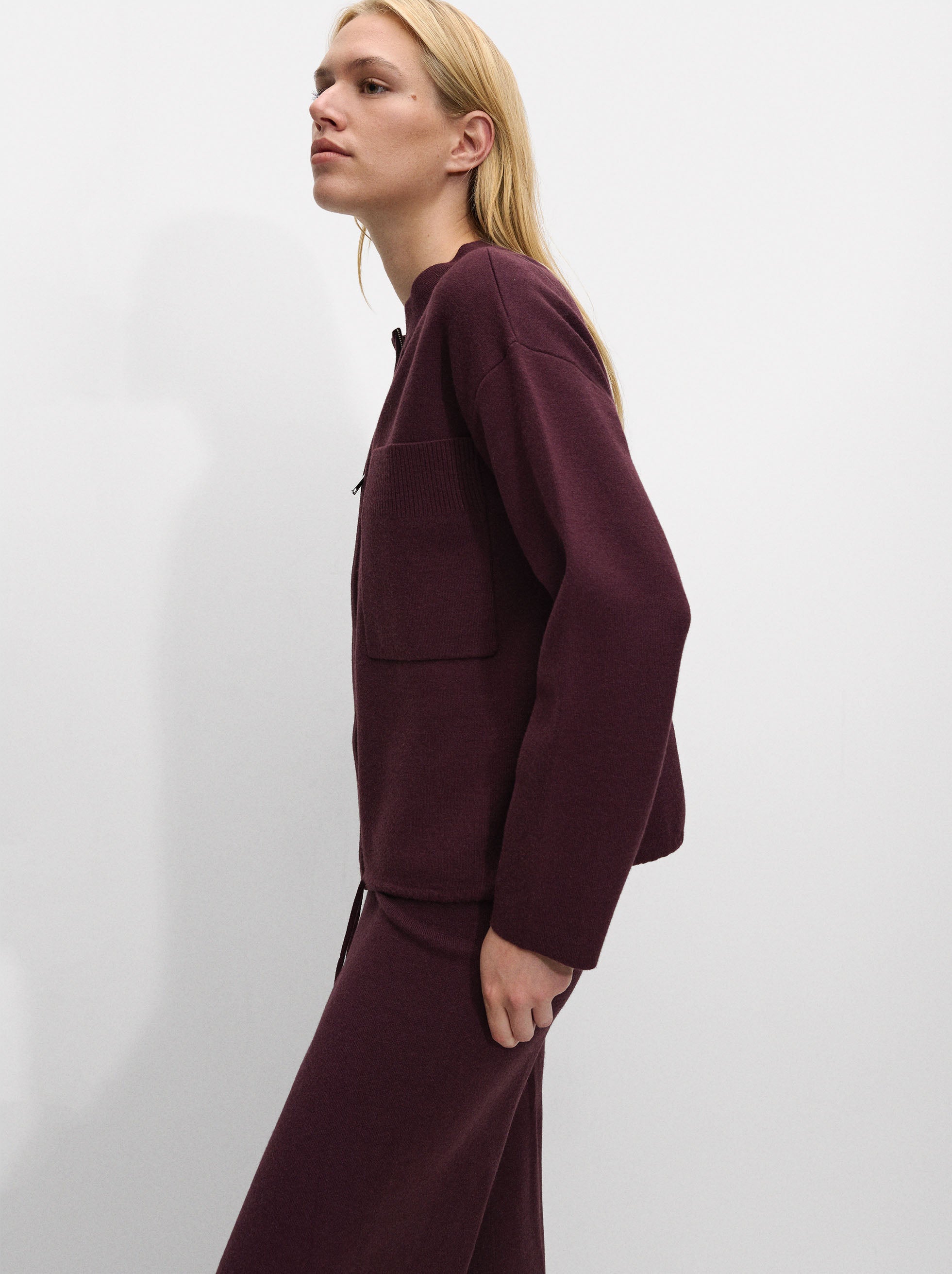 Cárdigan De Punto Con Bolsillos