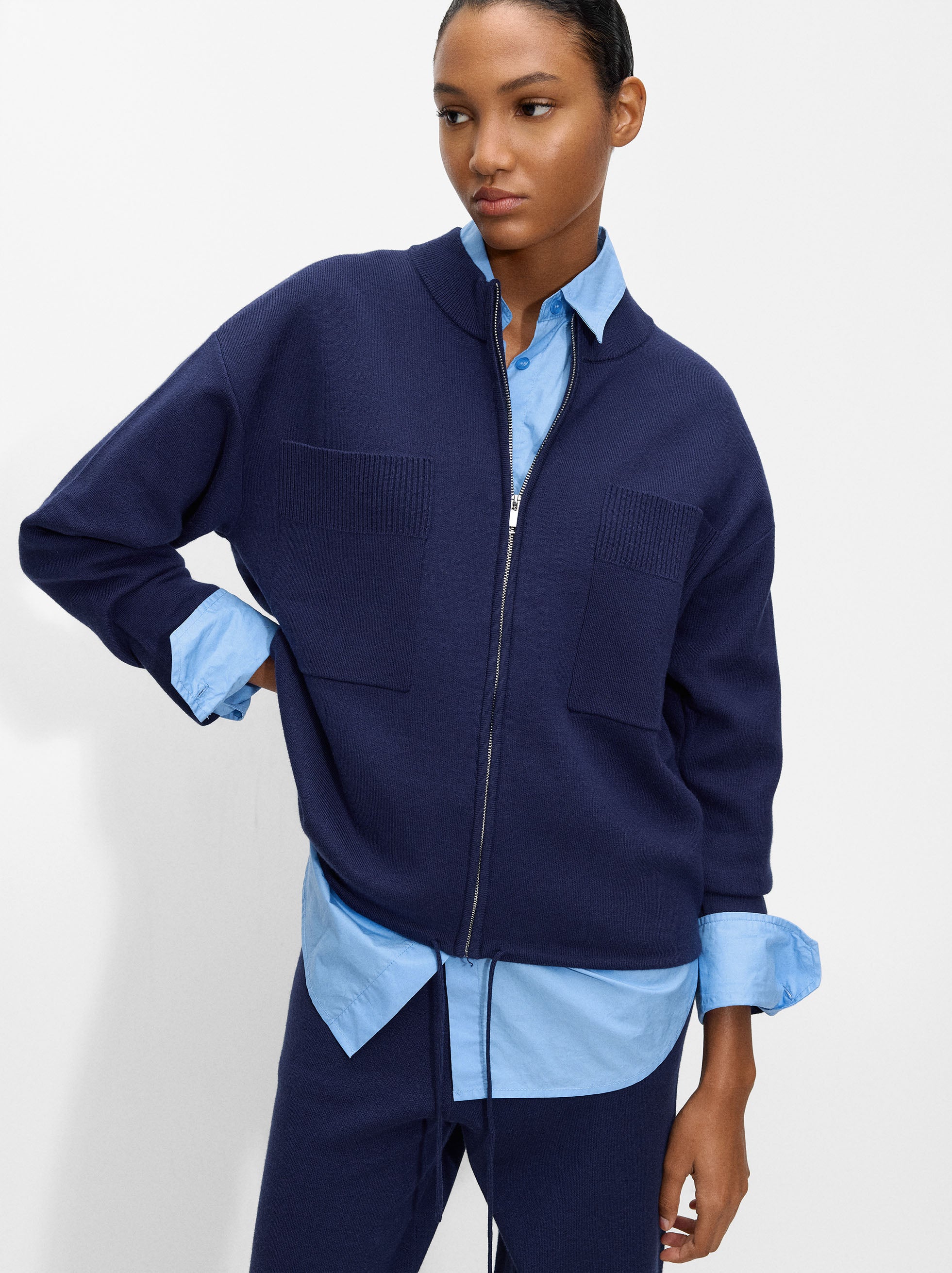 Cárdigan De Punto Con Bolsillos