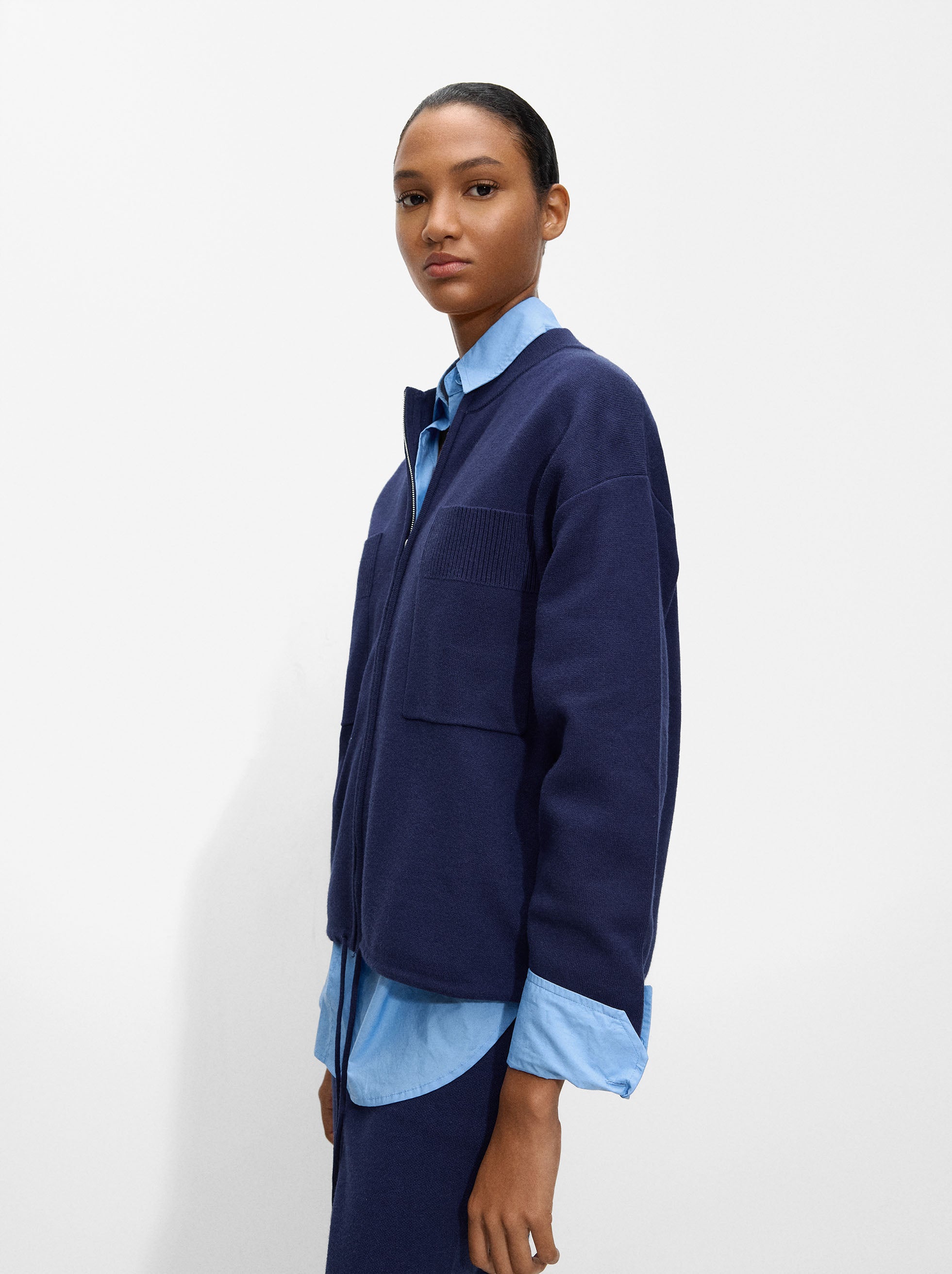 Cárdigan De Punto Con Bolsillos